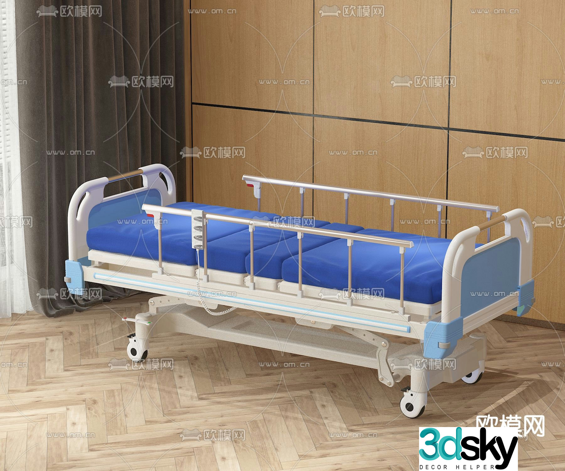 hospital bed medical bed 3d model