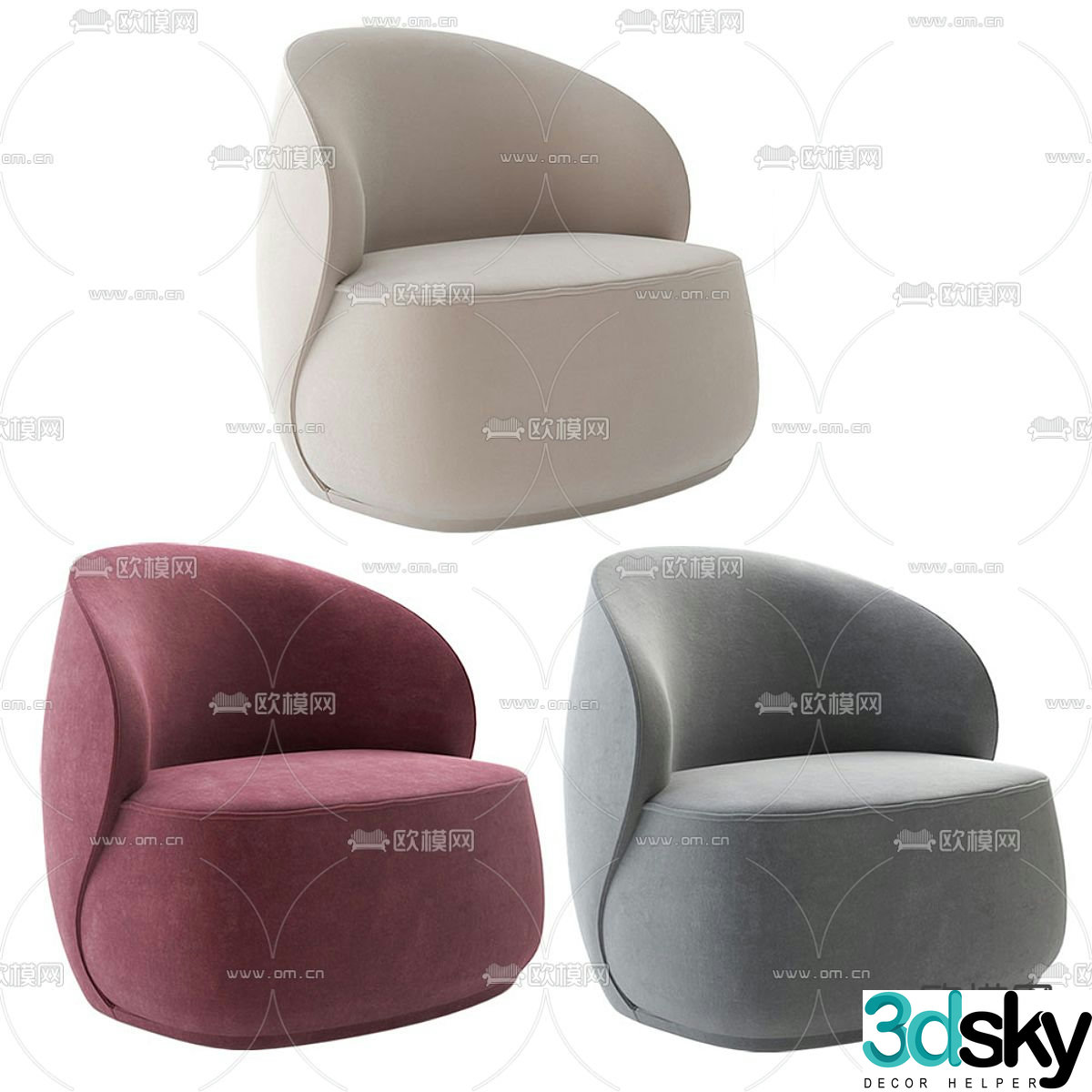 Single sofa leisure sofa 3d model