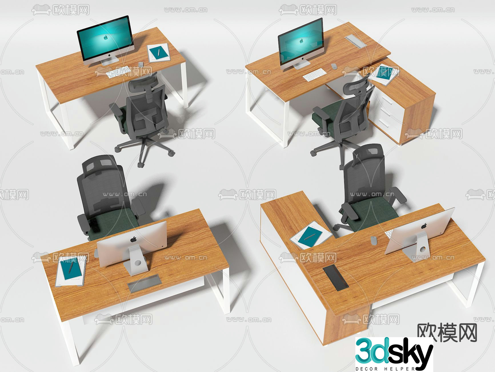 office desk and chair workstation office desk and chair 3d model