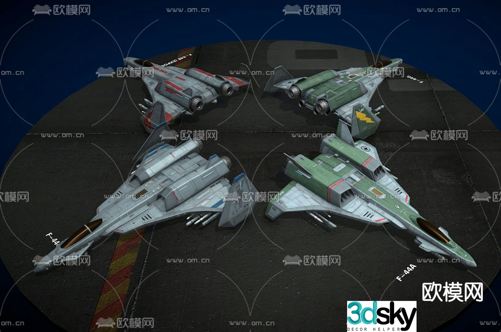 Sci-fi fighter, technological fighter, fighter 3d model