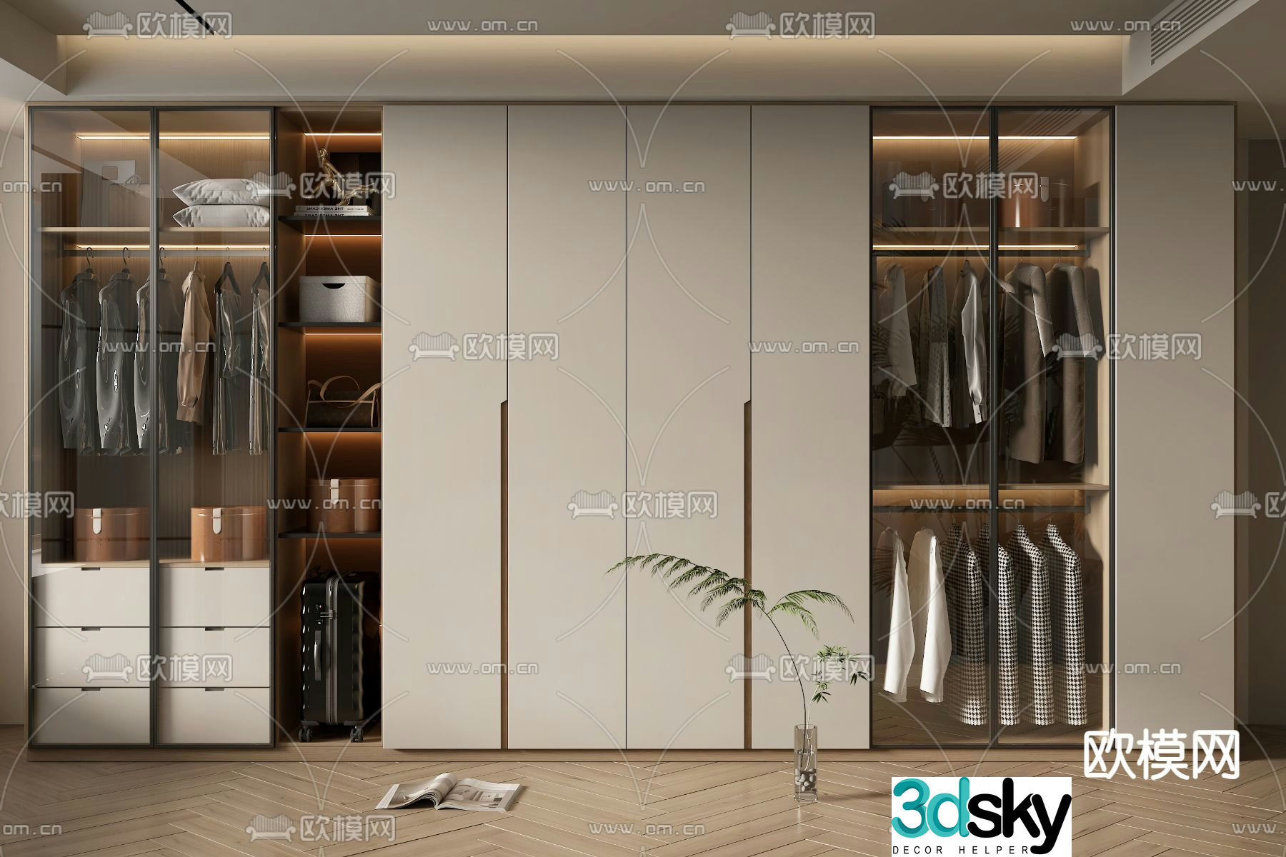 Modern wardrobe 3d model