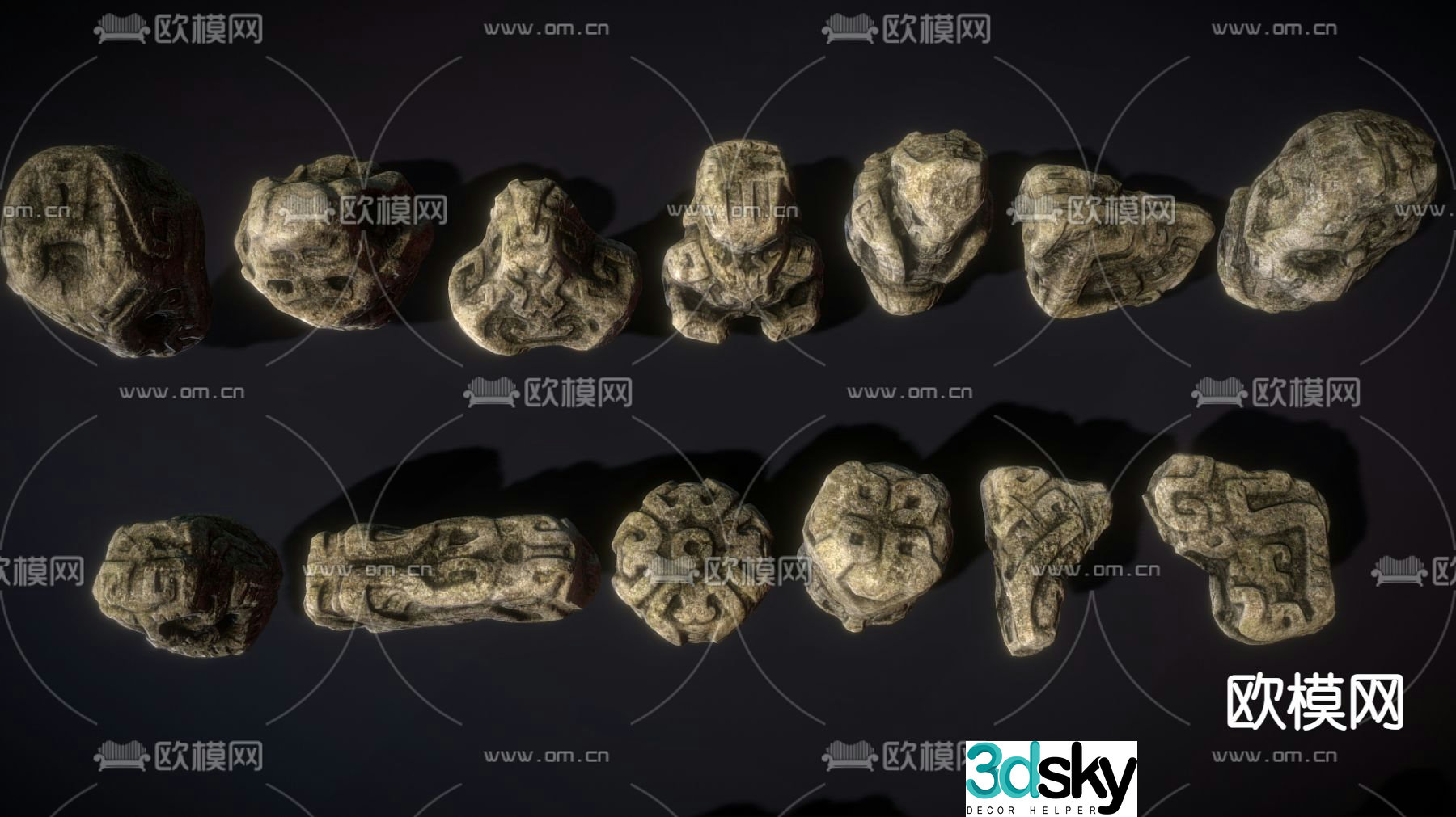 Landscape sketch landscape stone sculpture 3D model