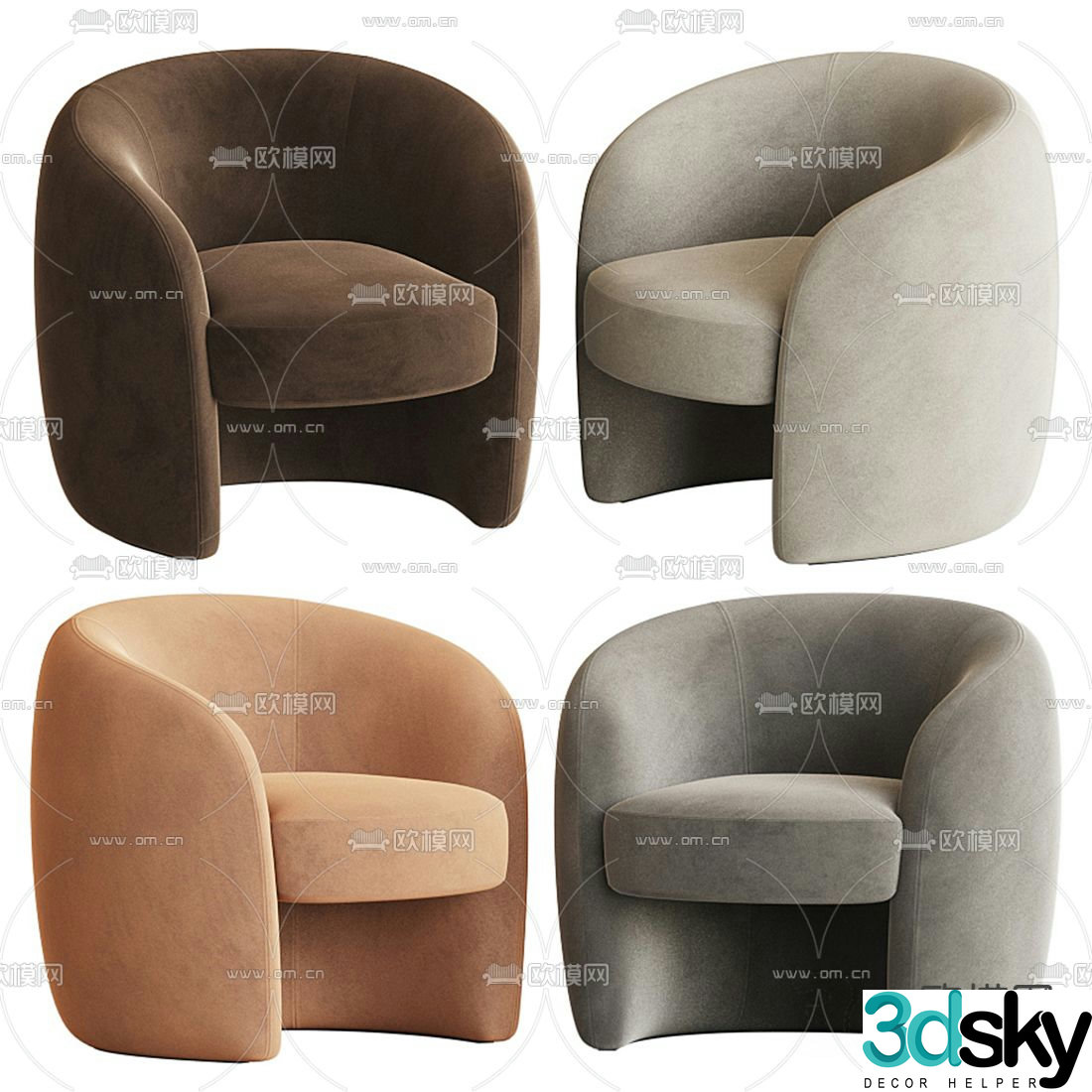 Modern sofa chair leisure chair 3d model
