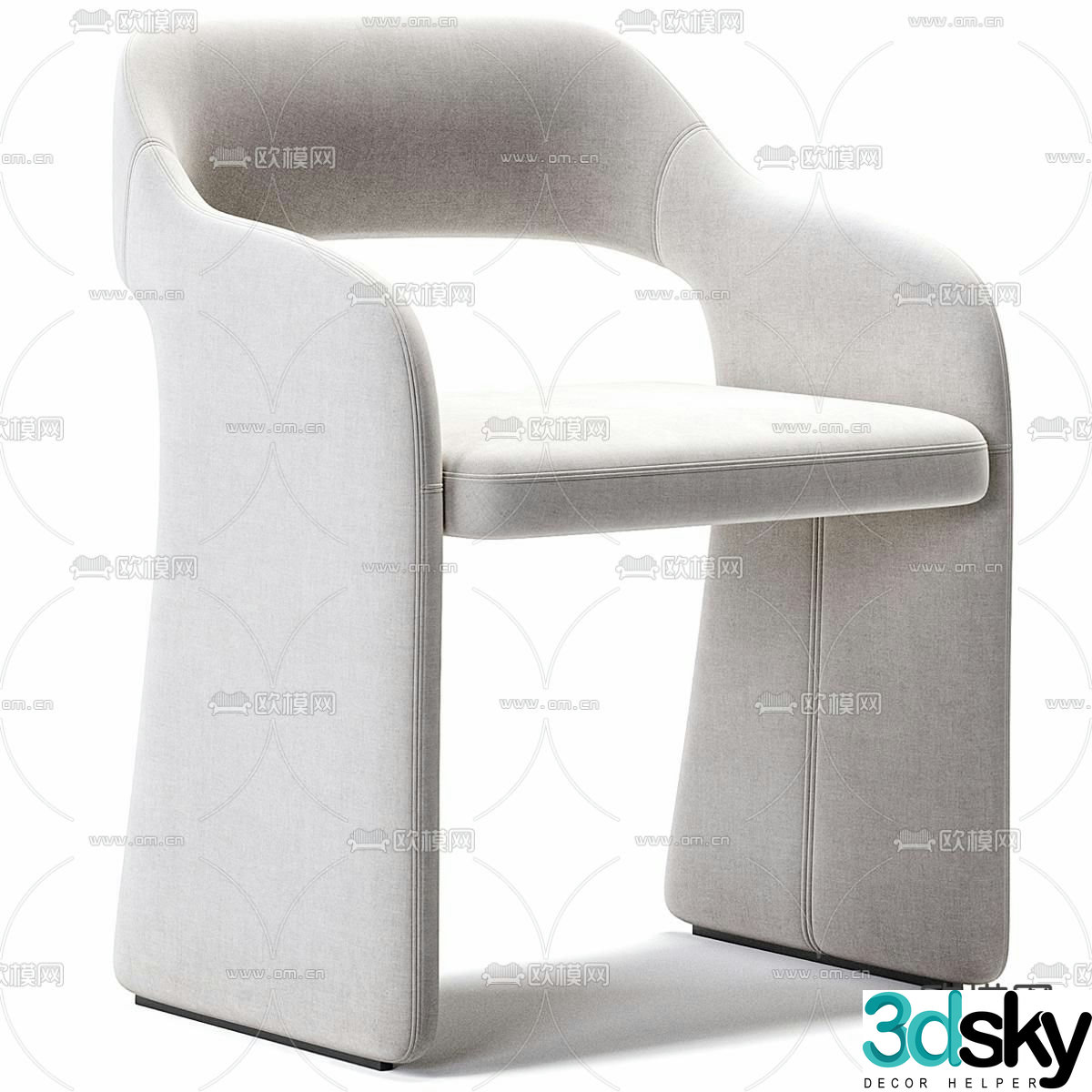 Echo fabric lounge chair 3d model
