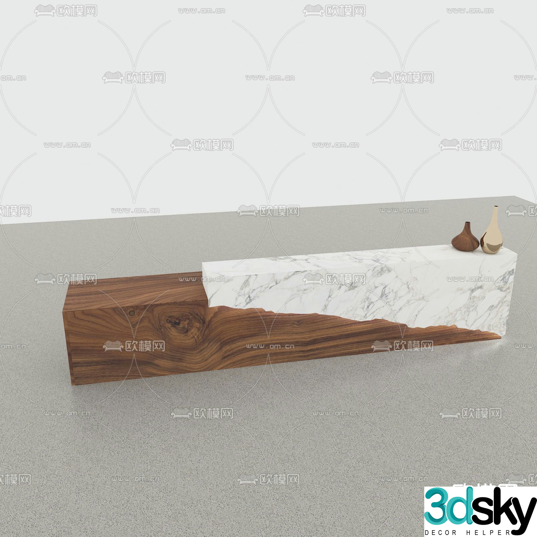 Company reception information desk 3d model