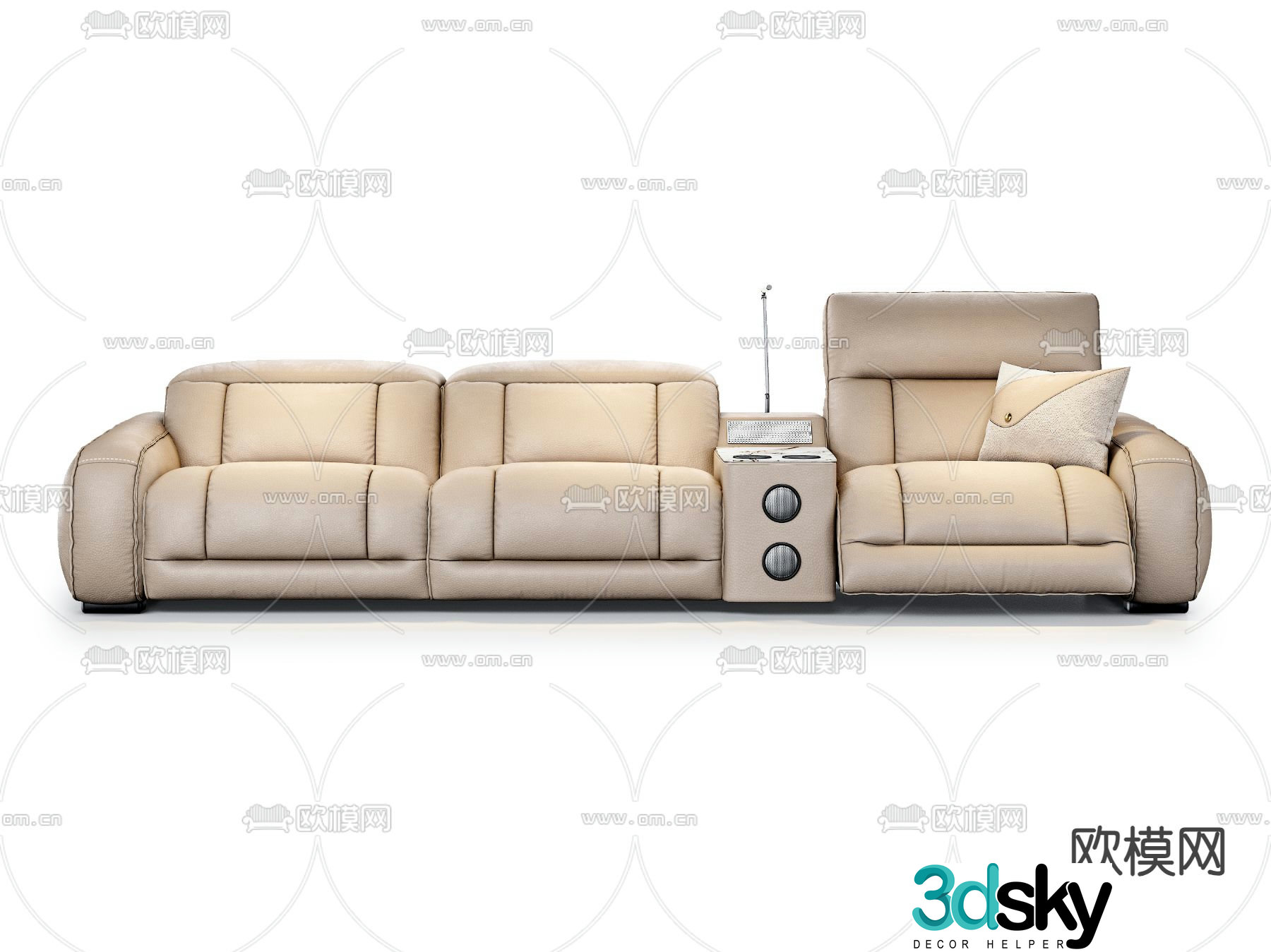MaxDivani multifunctional sofa three-seat sofa 3d model