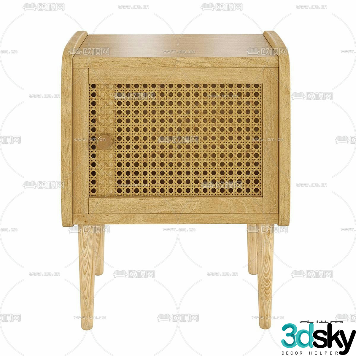 wabi-sabi bedside table 3d model