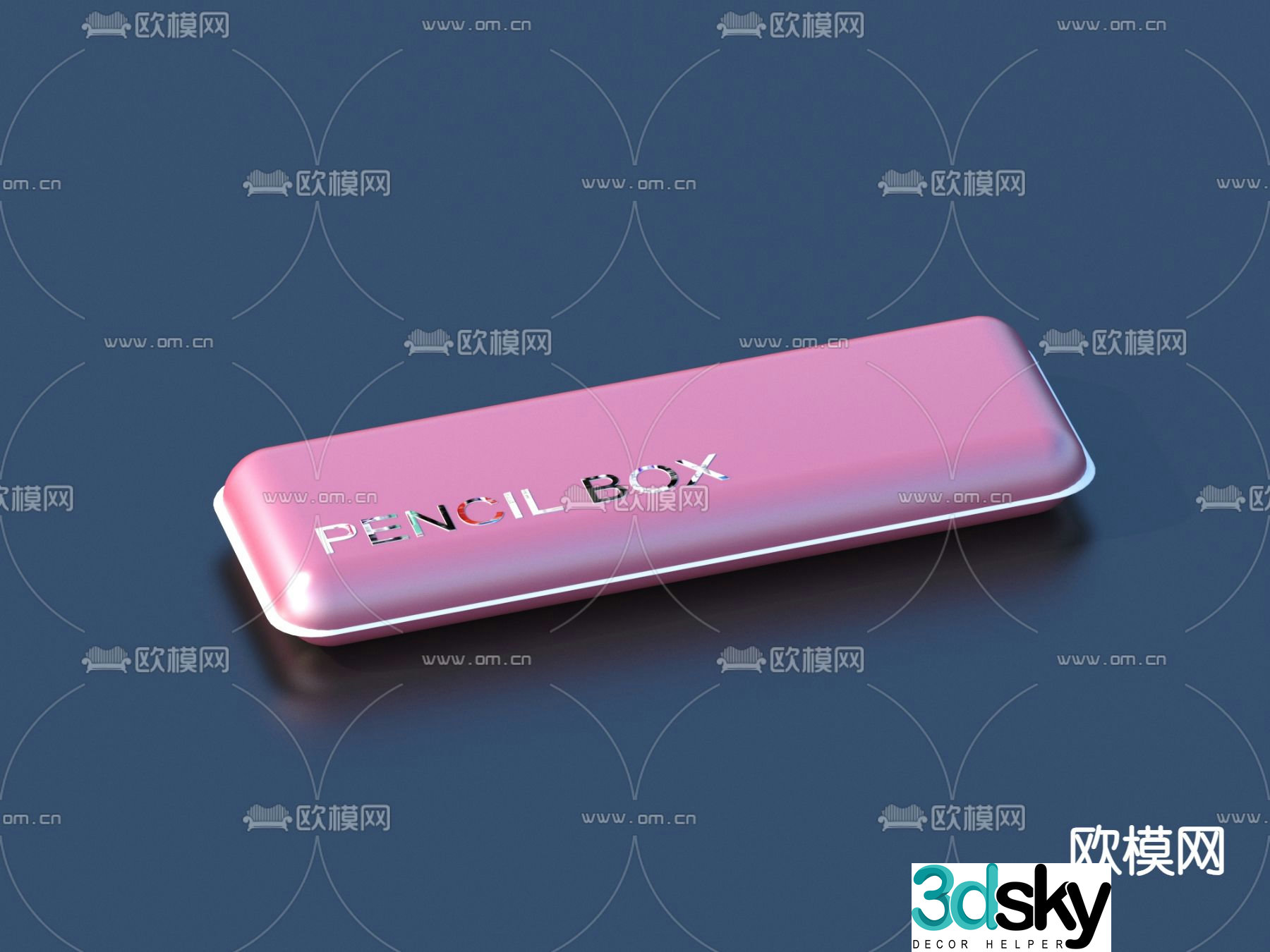 Pencil box stationery school supplies 3d model