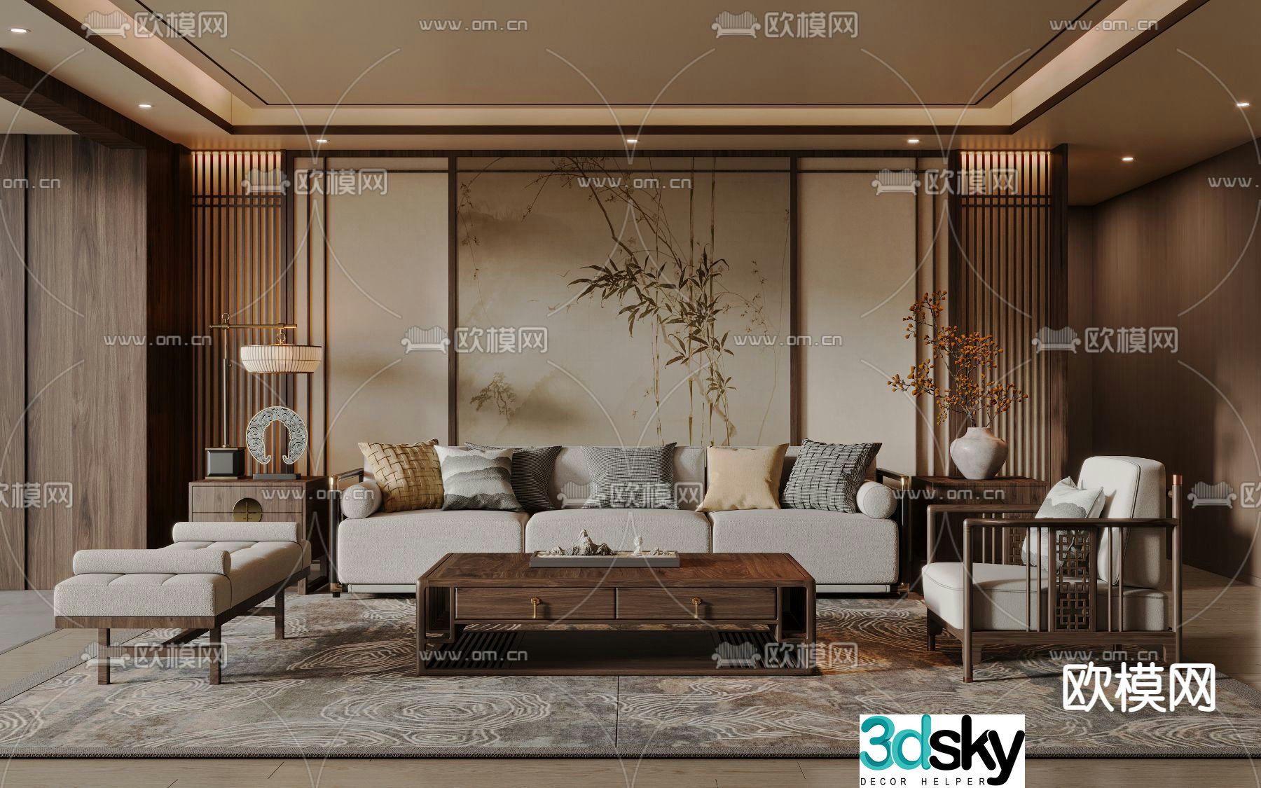 New Chinese living room 3D model