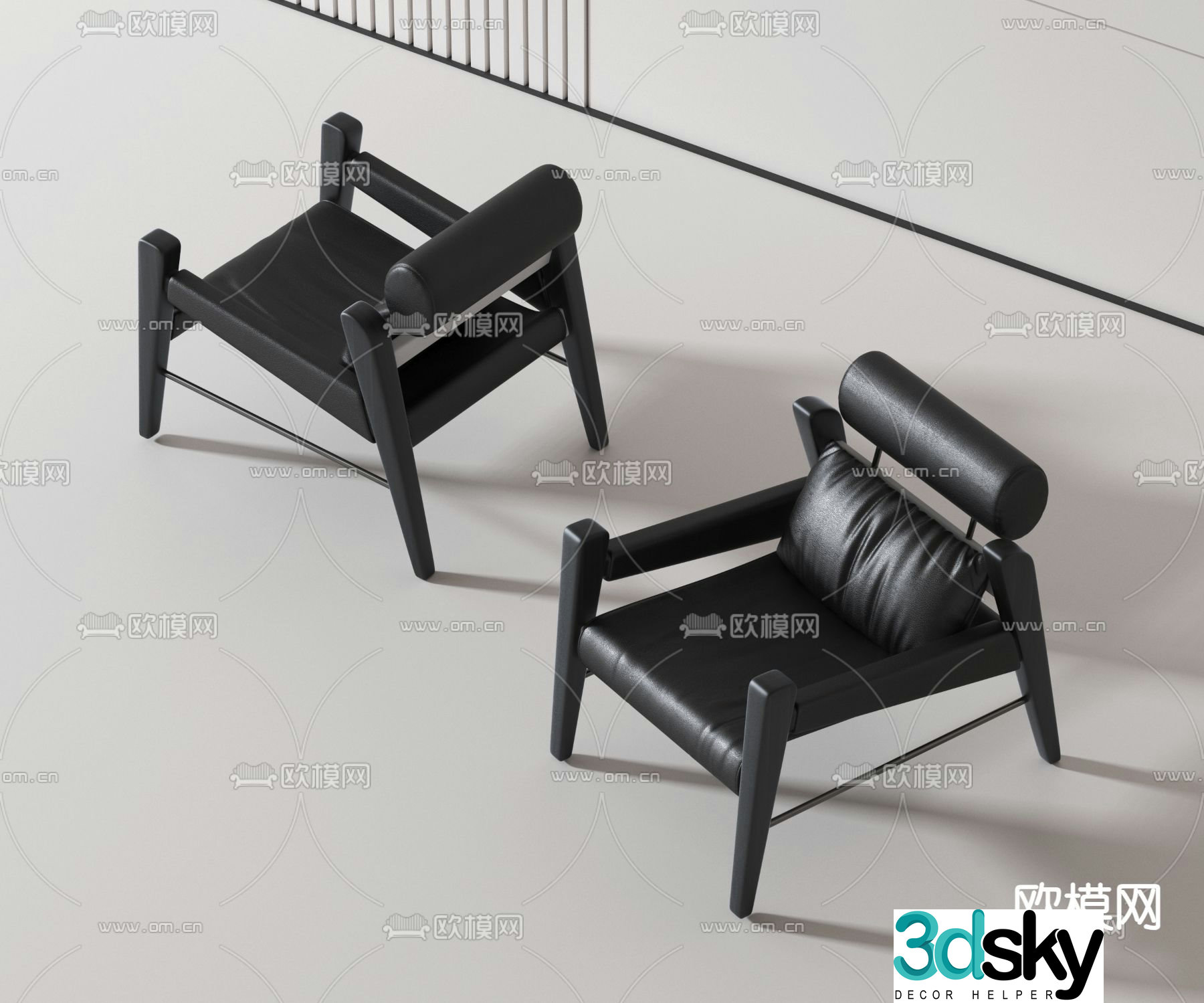 leather chair dining chair 3d model
