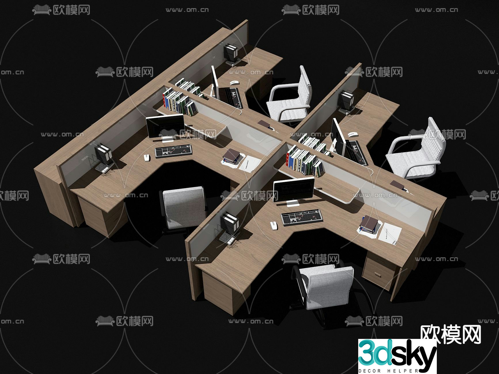 office desk and chair workstation office desk and chair 3d model