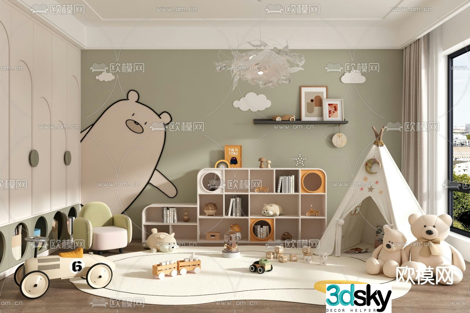 Children’s room leisure area entertainment room 3d model