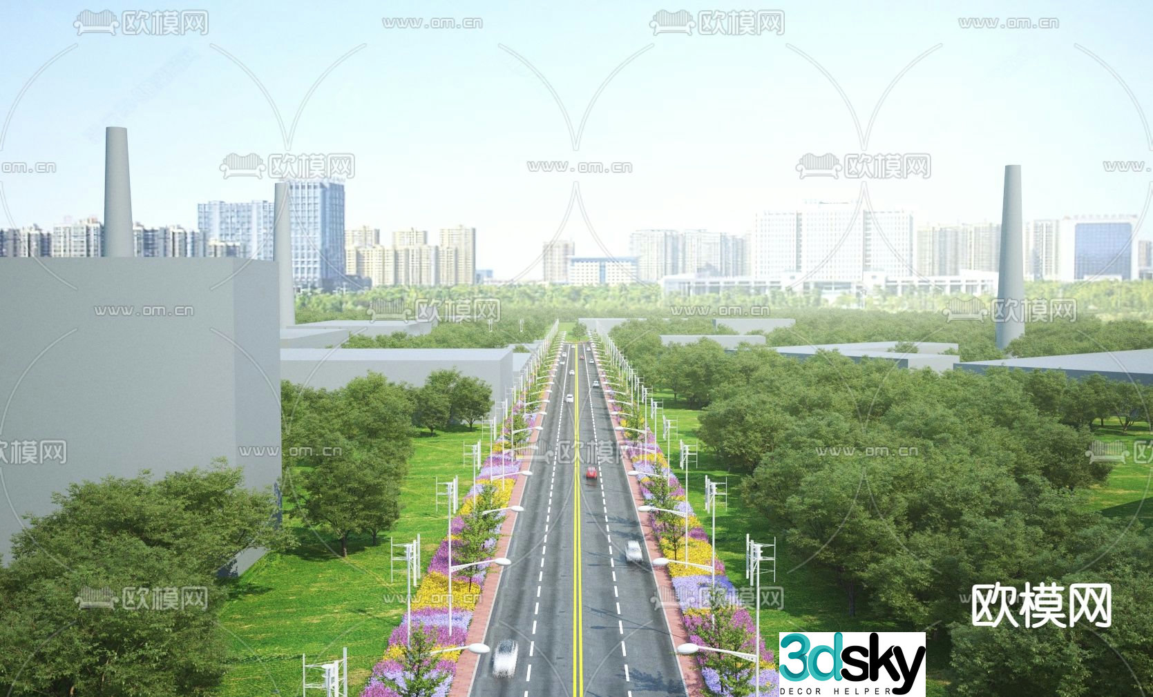 road road greening 3d model