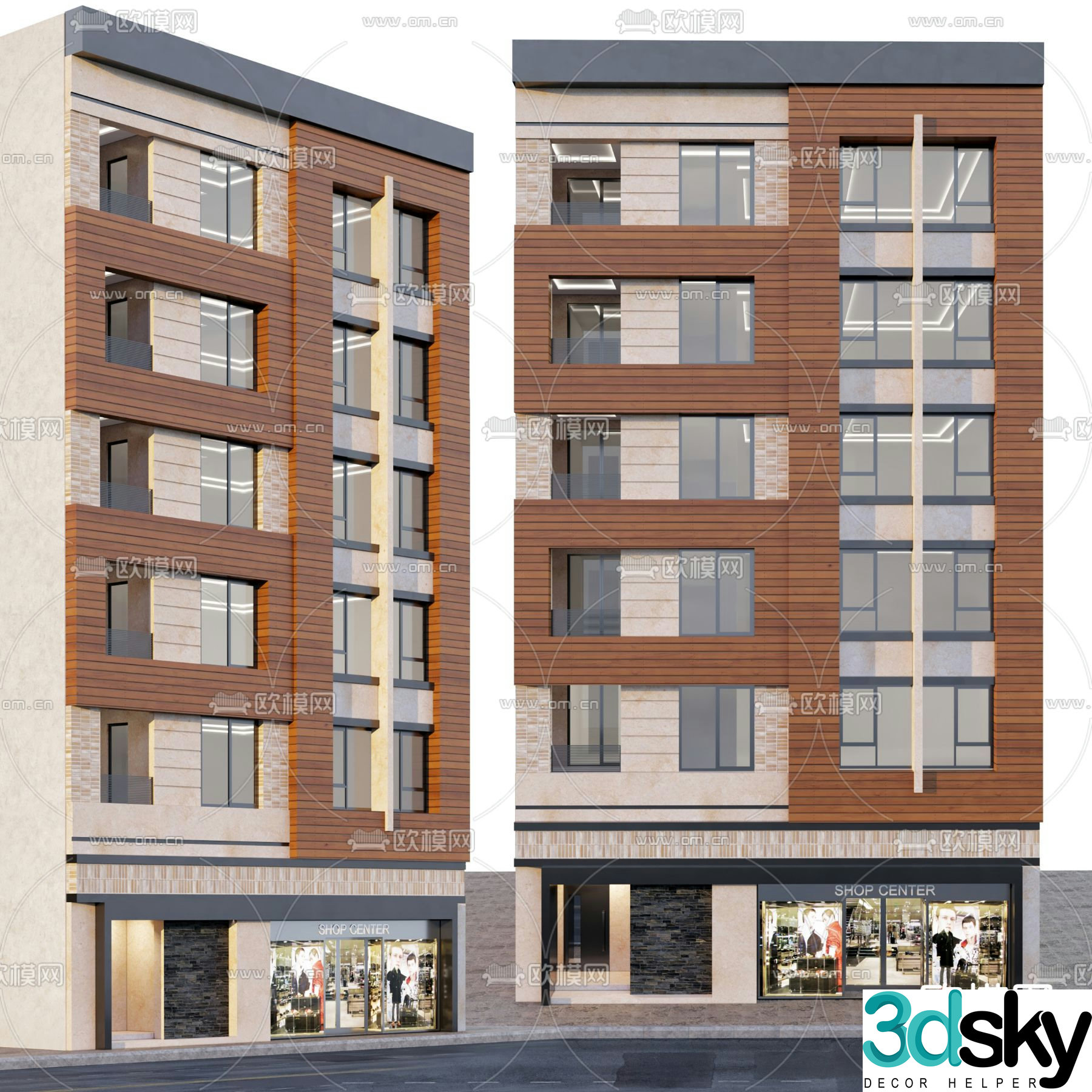 Commercial building office building 3d model