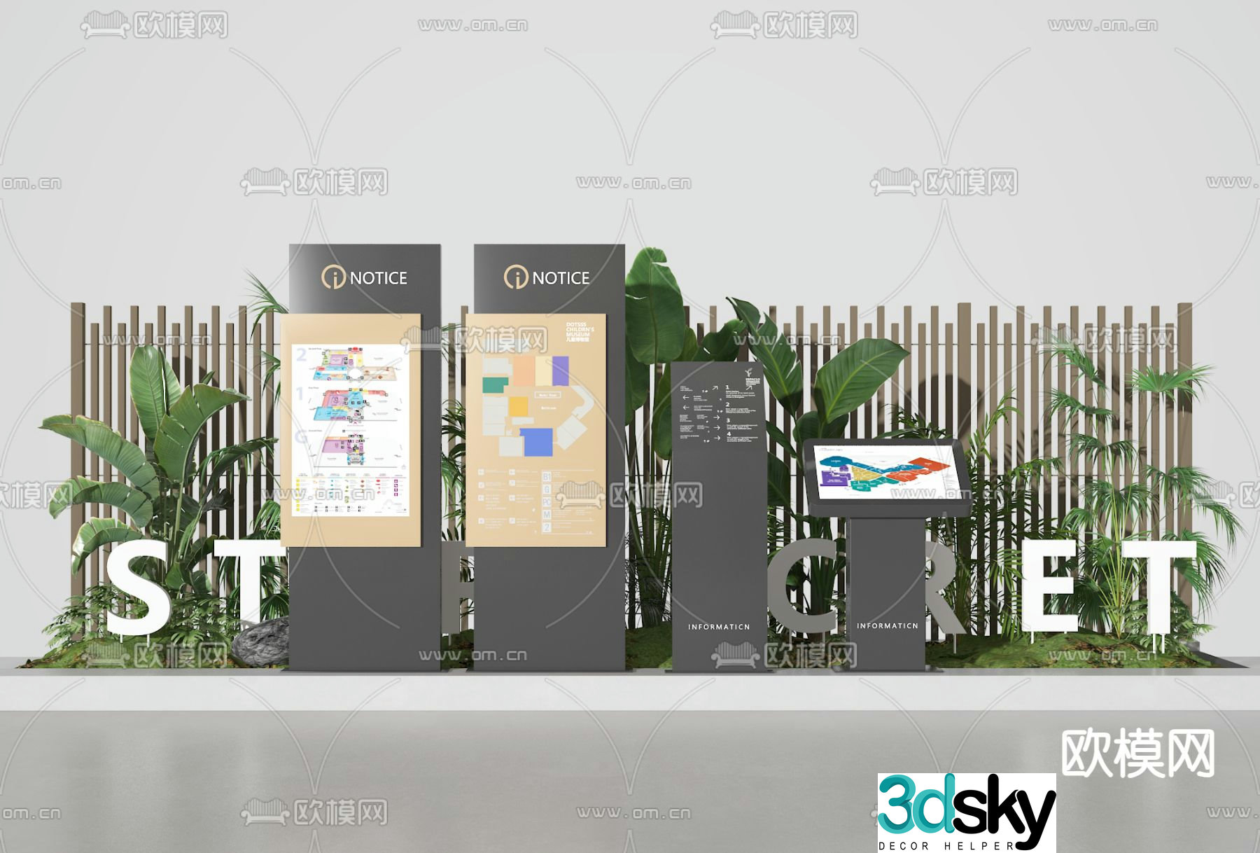 sign guide sign guide sign 3d model