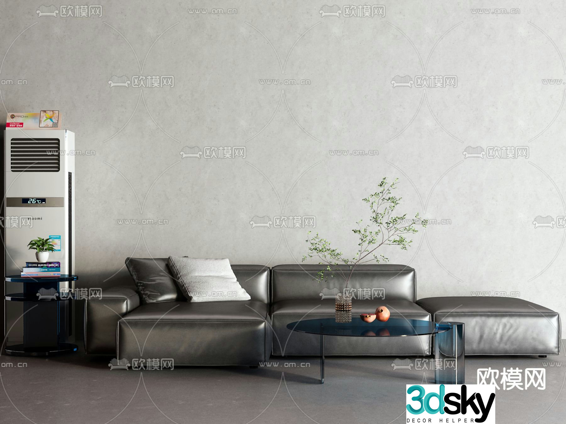 Corner sofa leather sofa 3d model