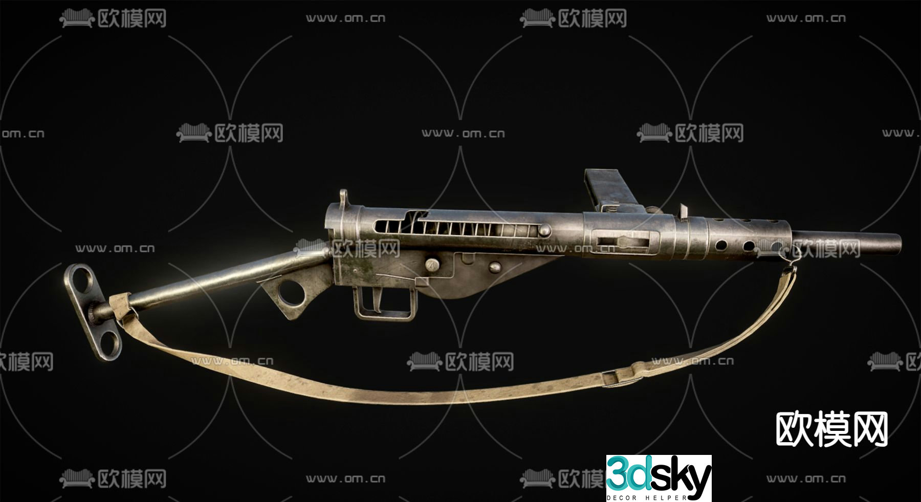 machine gun firearm 3d model