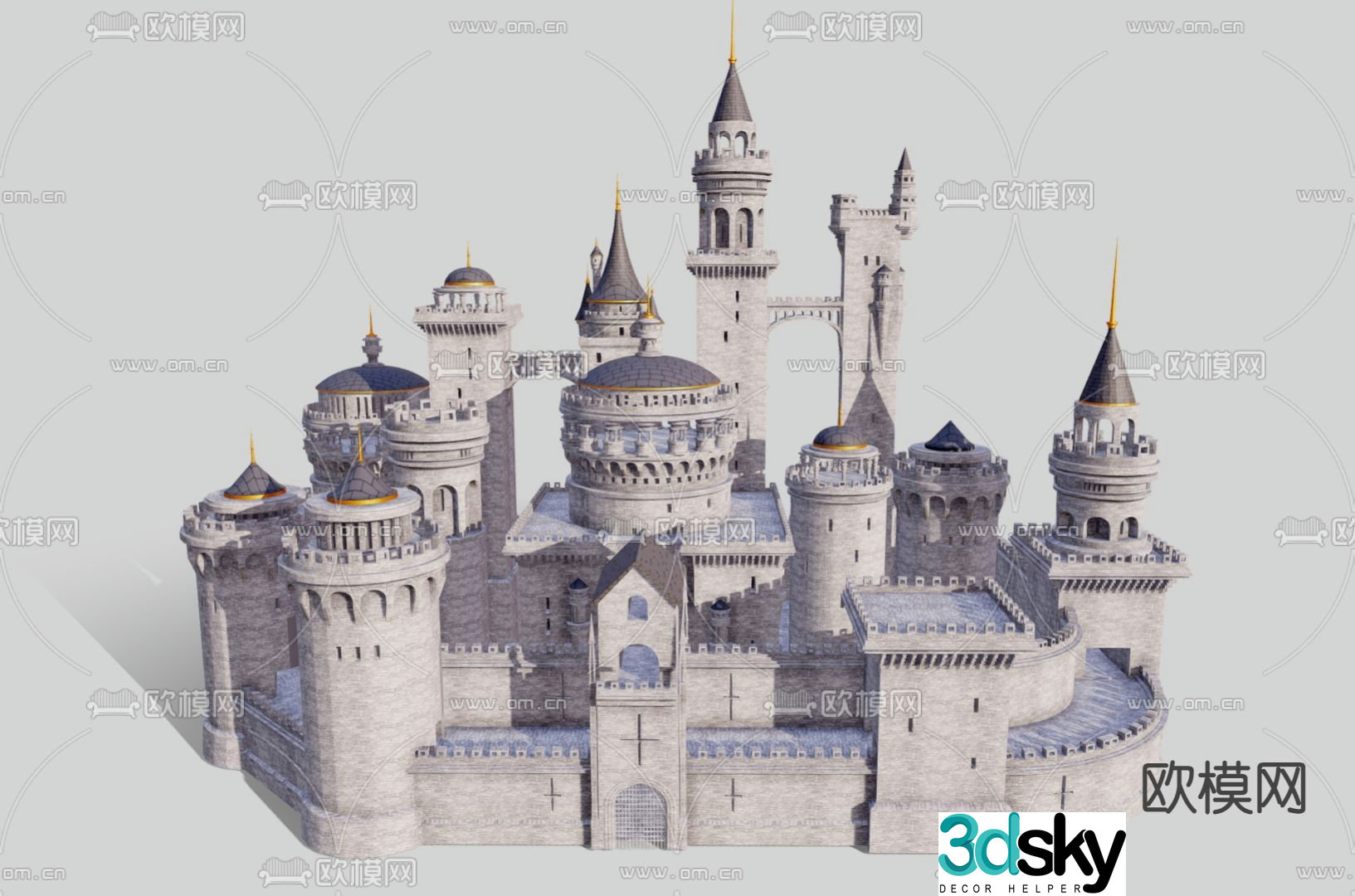 European style ancient buildings castle castle 3d model
