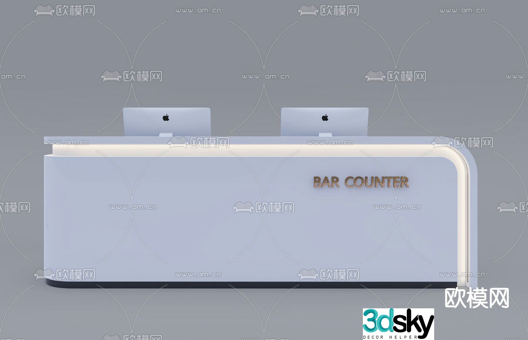 Front desk service desk reception desk 3d model