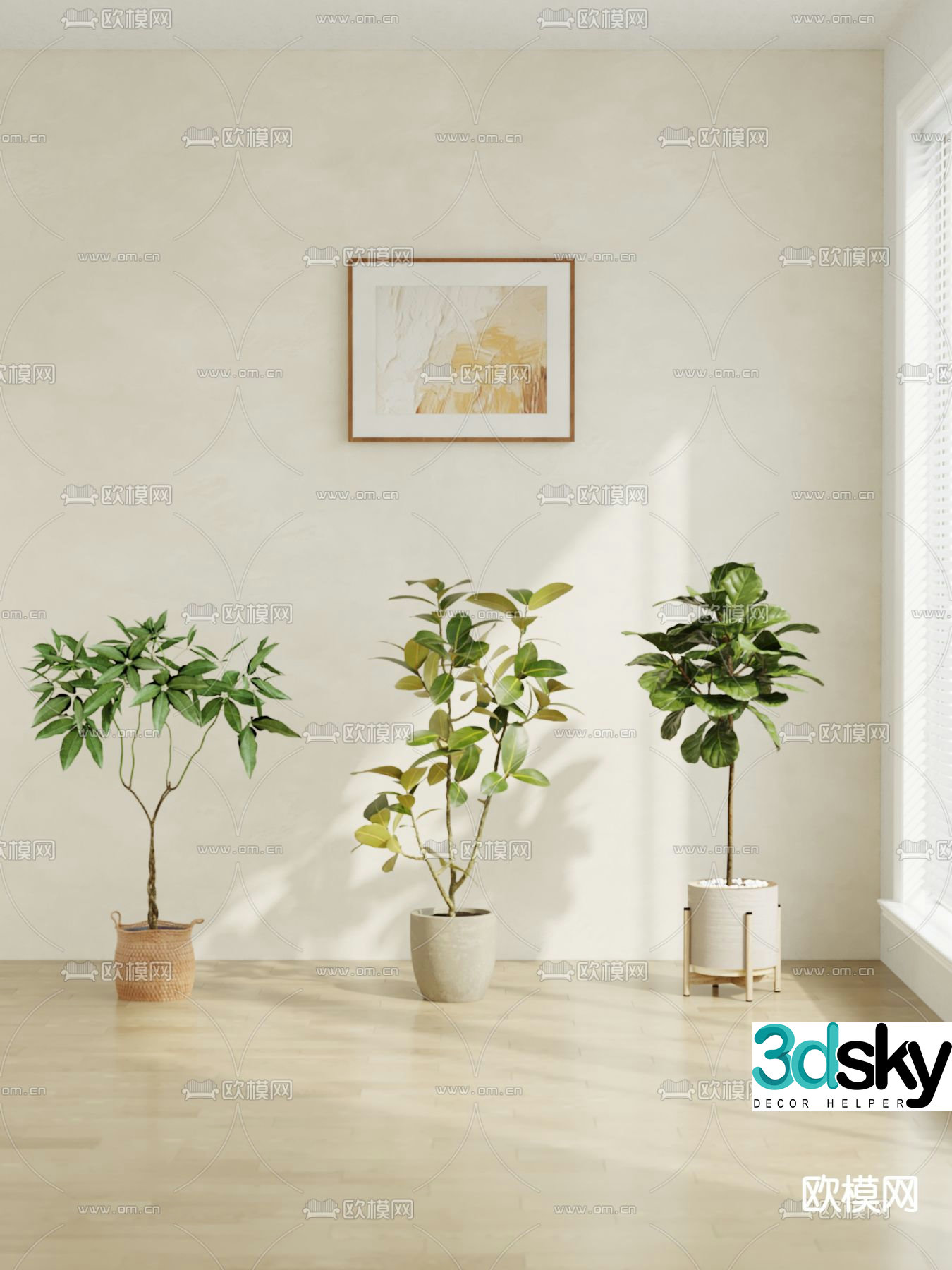 Potted plants Bonsai Green plants 3D model