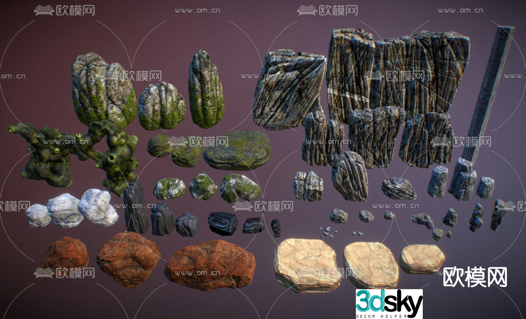 stone landscape stone stones rock 3d model