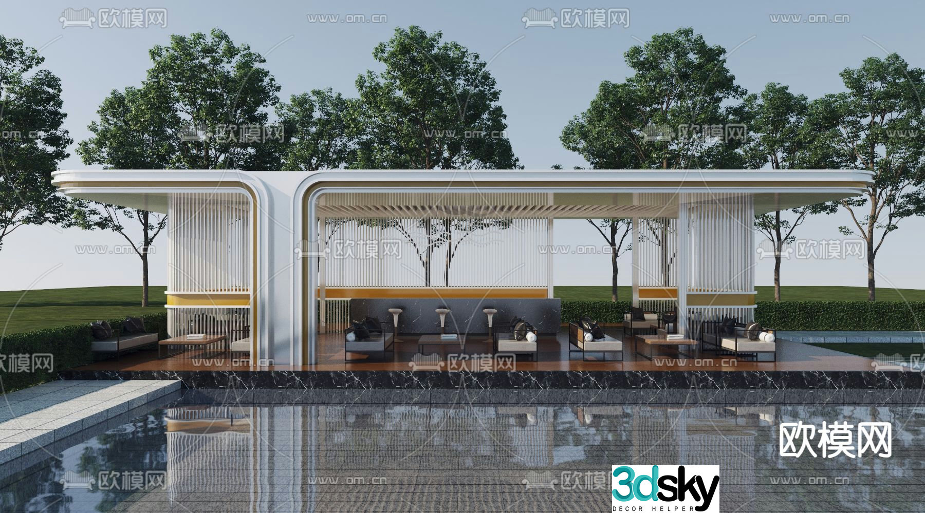 Community landscape landscape pavilion 3D model