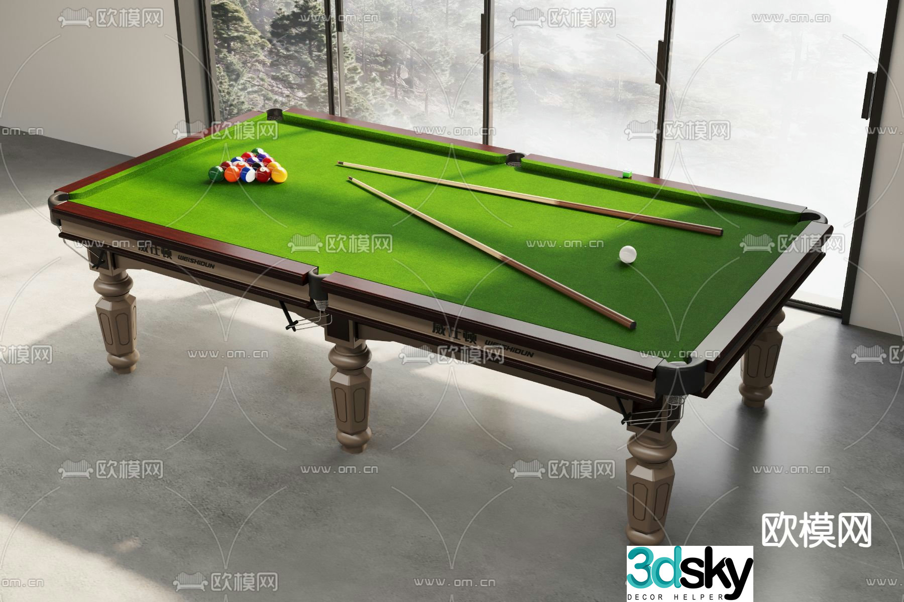 Pool table 3d model