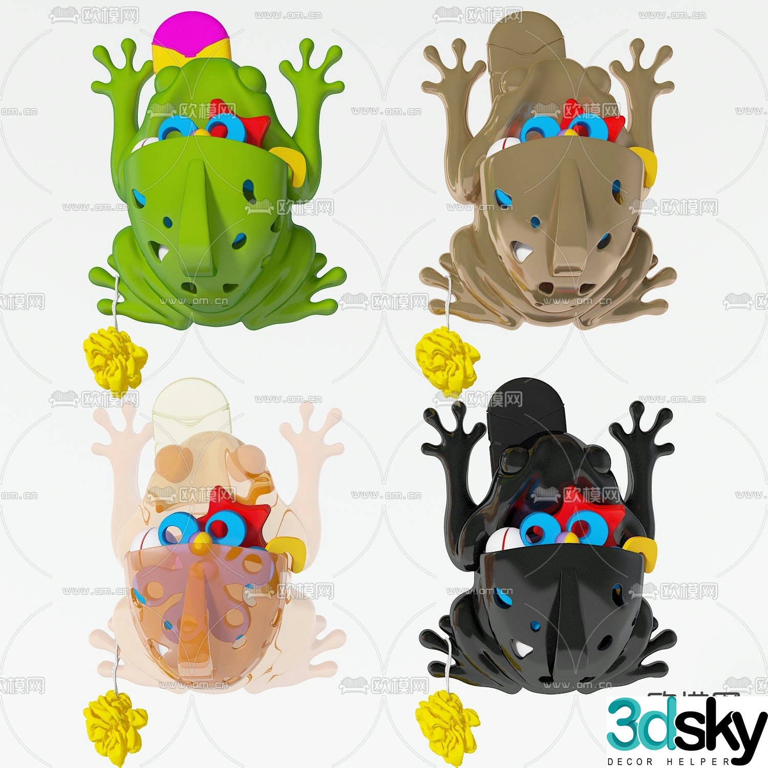 cartoon toy frog figure 3d model