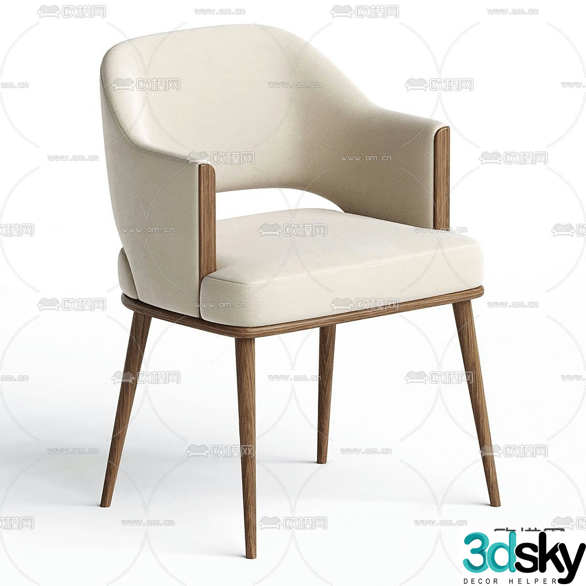 Modern dining chair single chair 3d model
