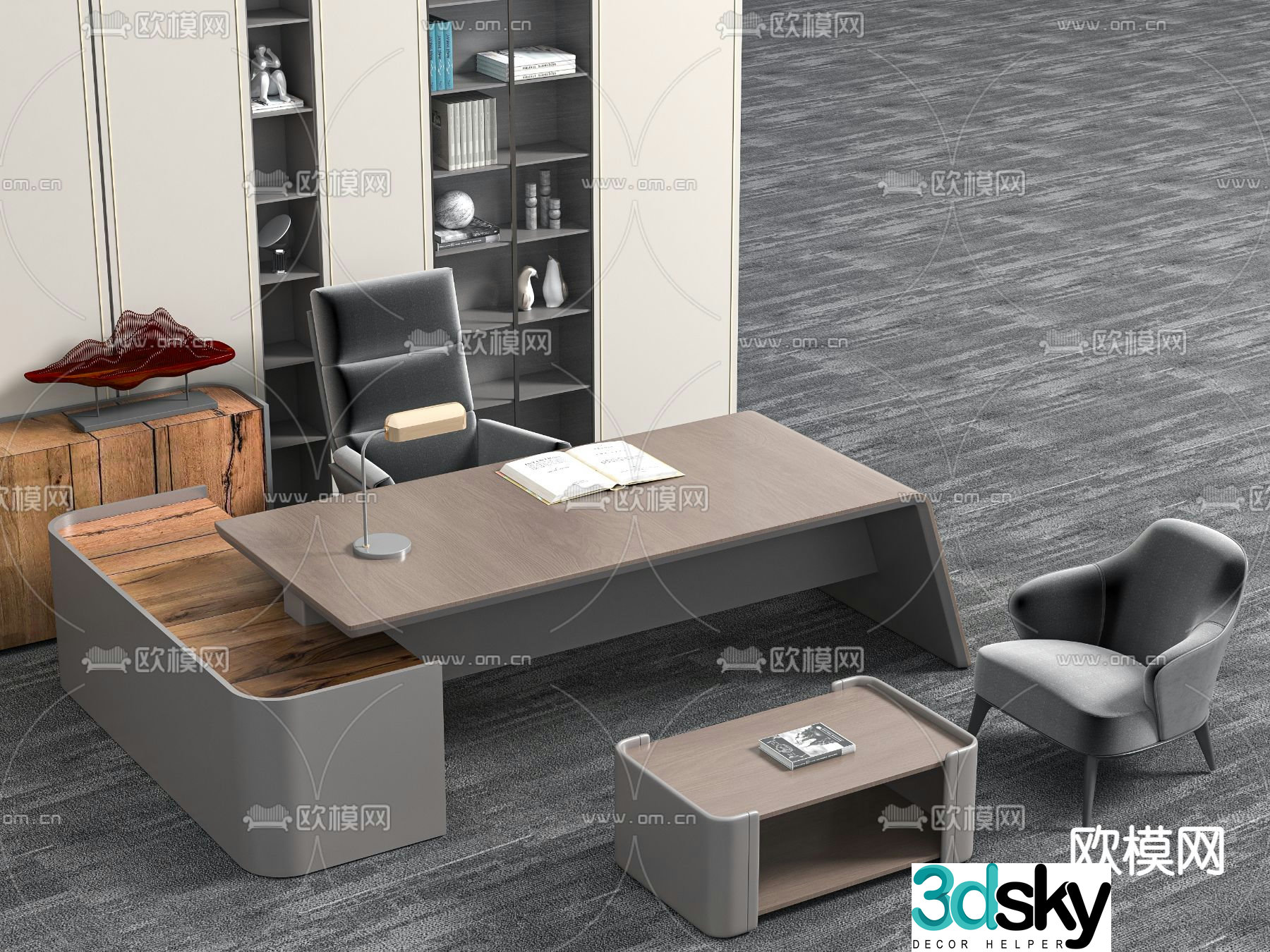 Desk table boss table 3d model