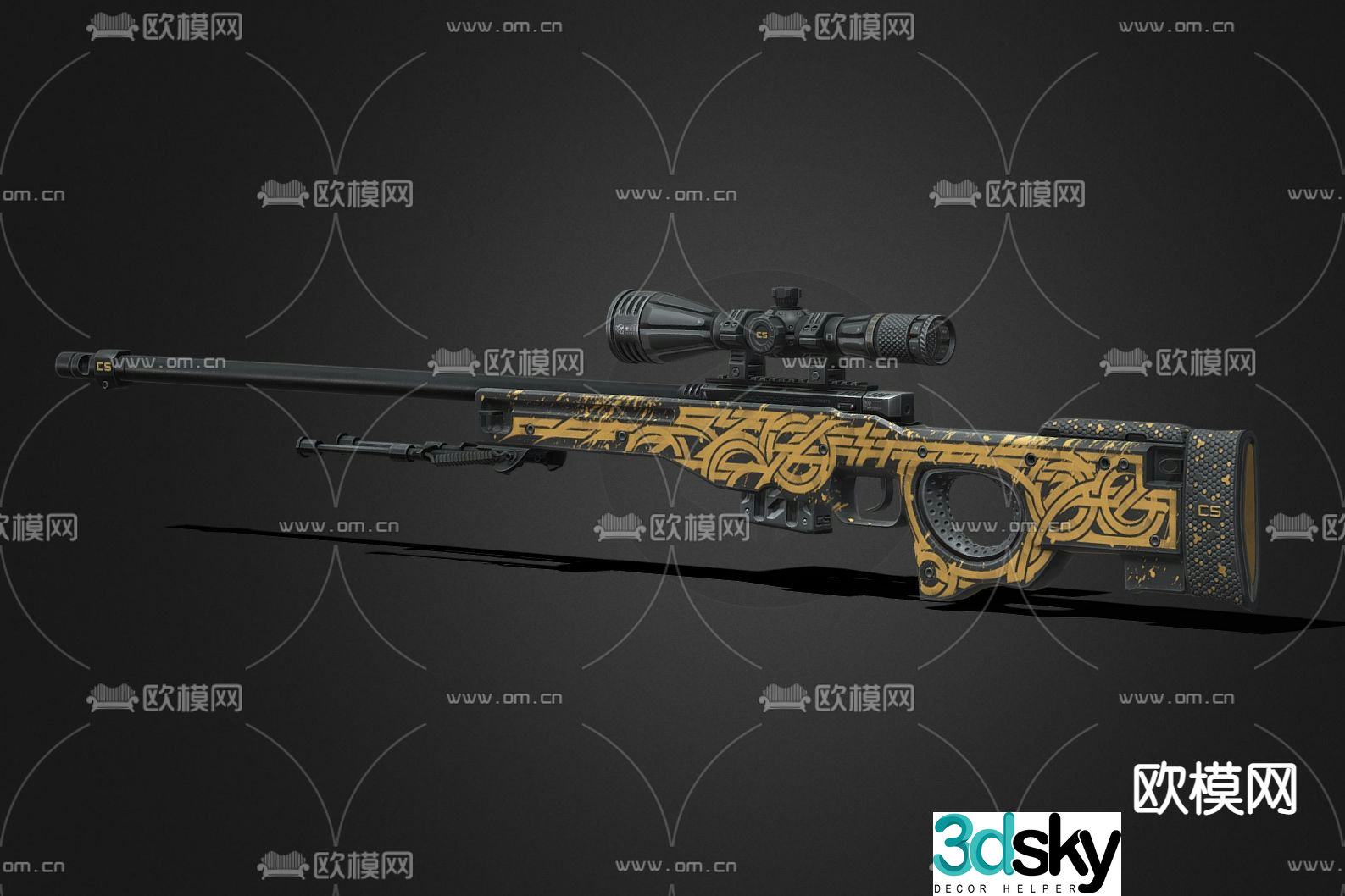 Sniper rifle military weapon 3d model