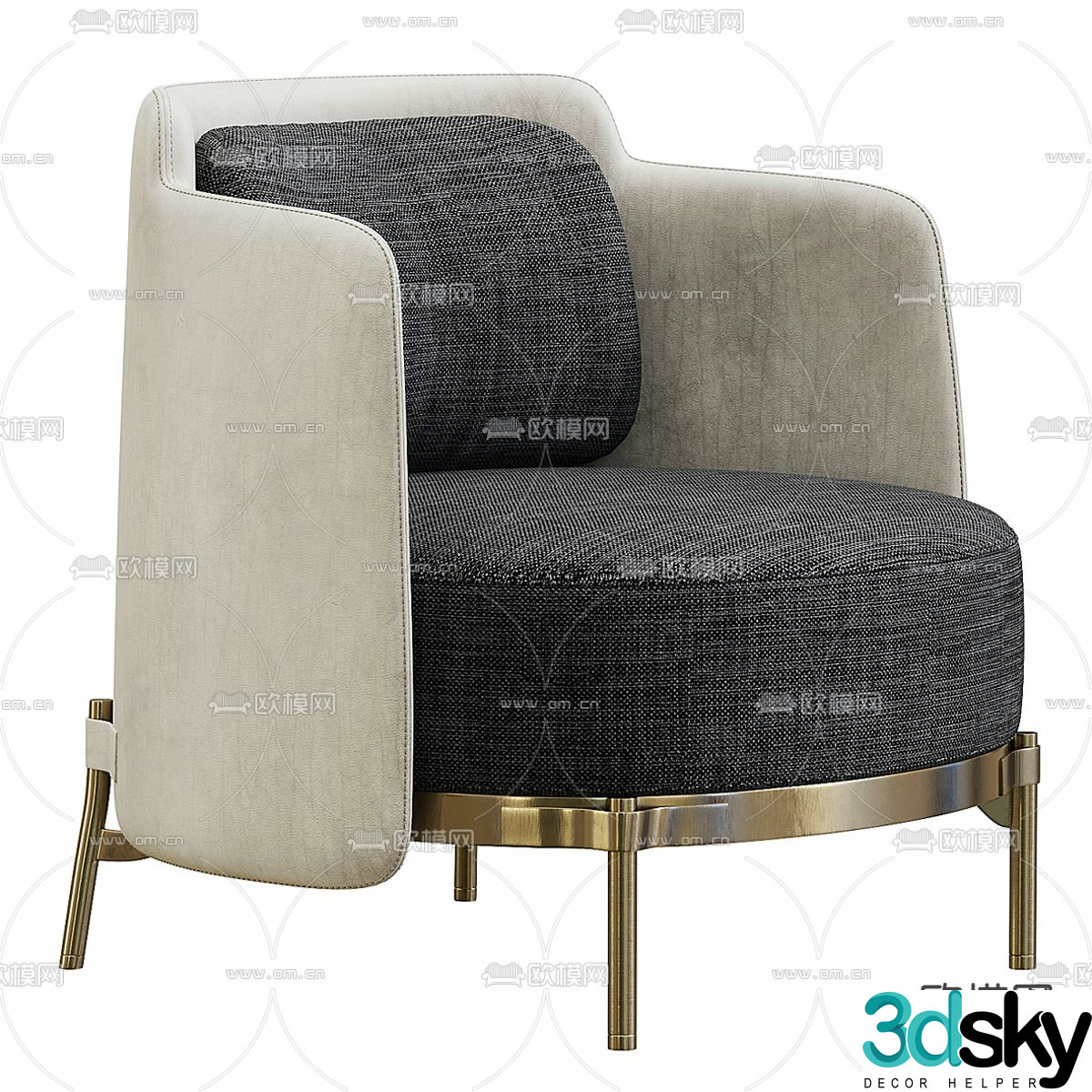 Minotti Italian casual sofa 3d model