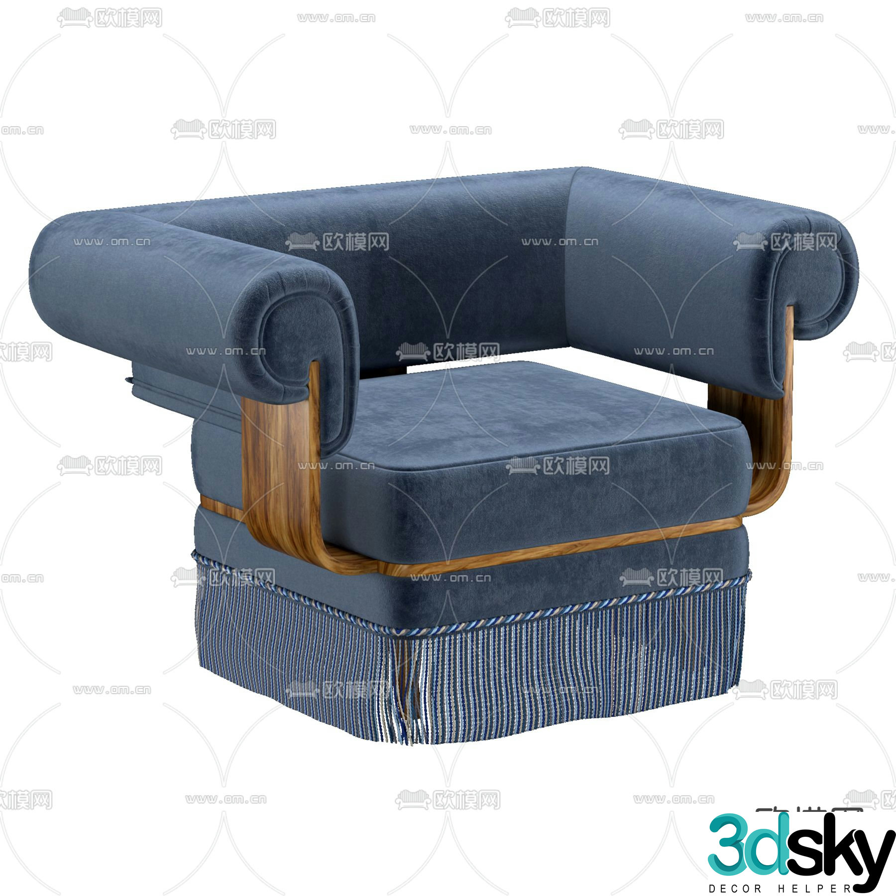 Tassel single sofa 3d model