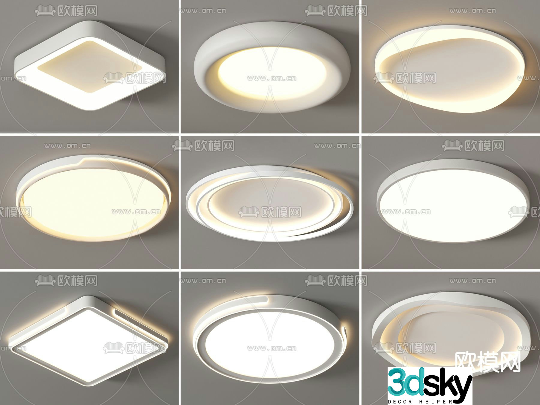 Cream style ceiling lamp living room lamp bedroom lamp 3d model