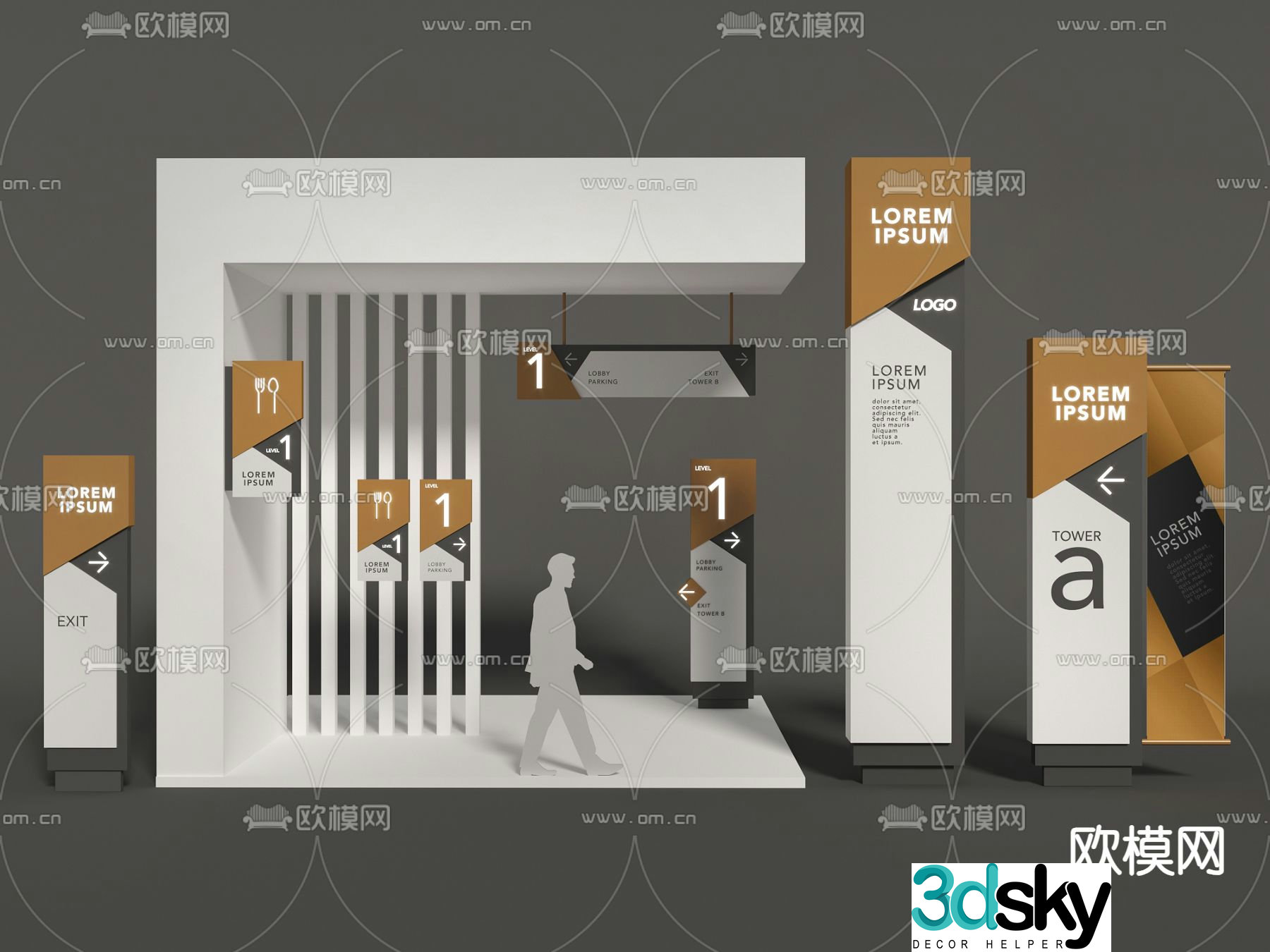 sign guide sign guide sign 3d model