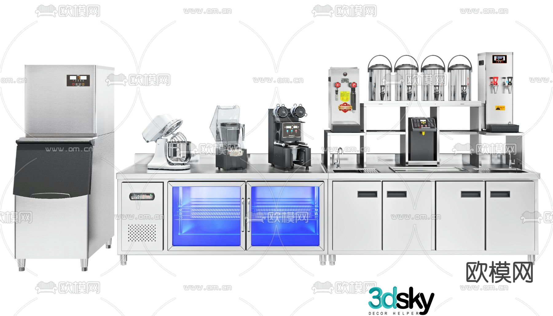Coffee shop Water bar equipment Operating table 3D model