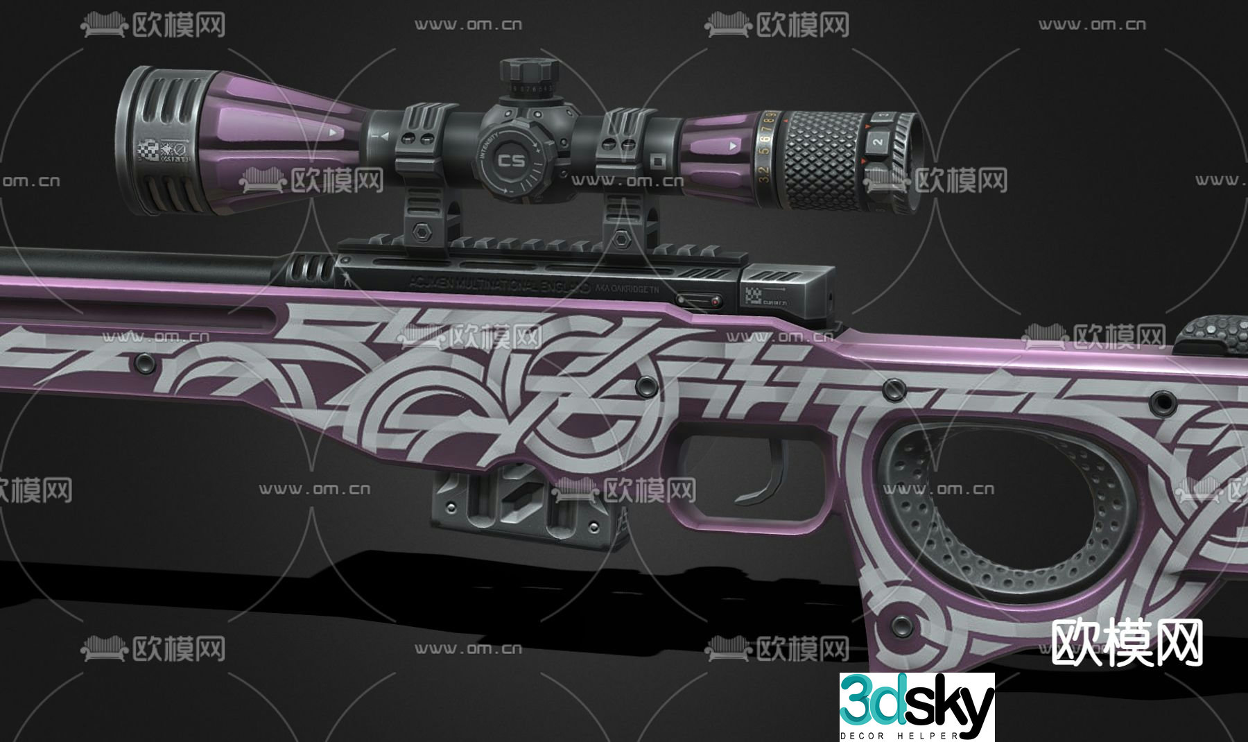 Sniper rifle military weapon 3d model
