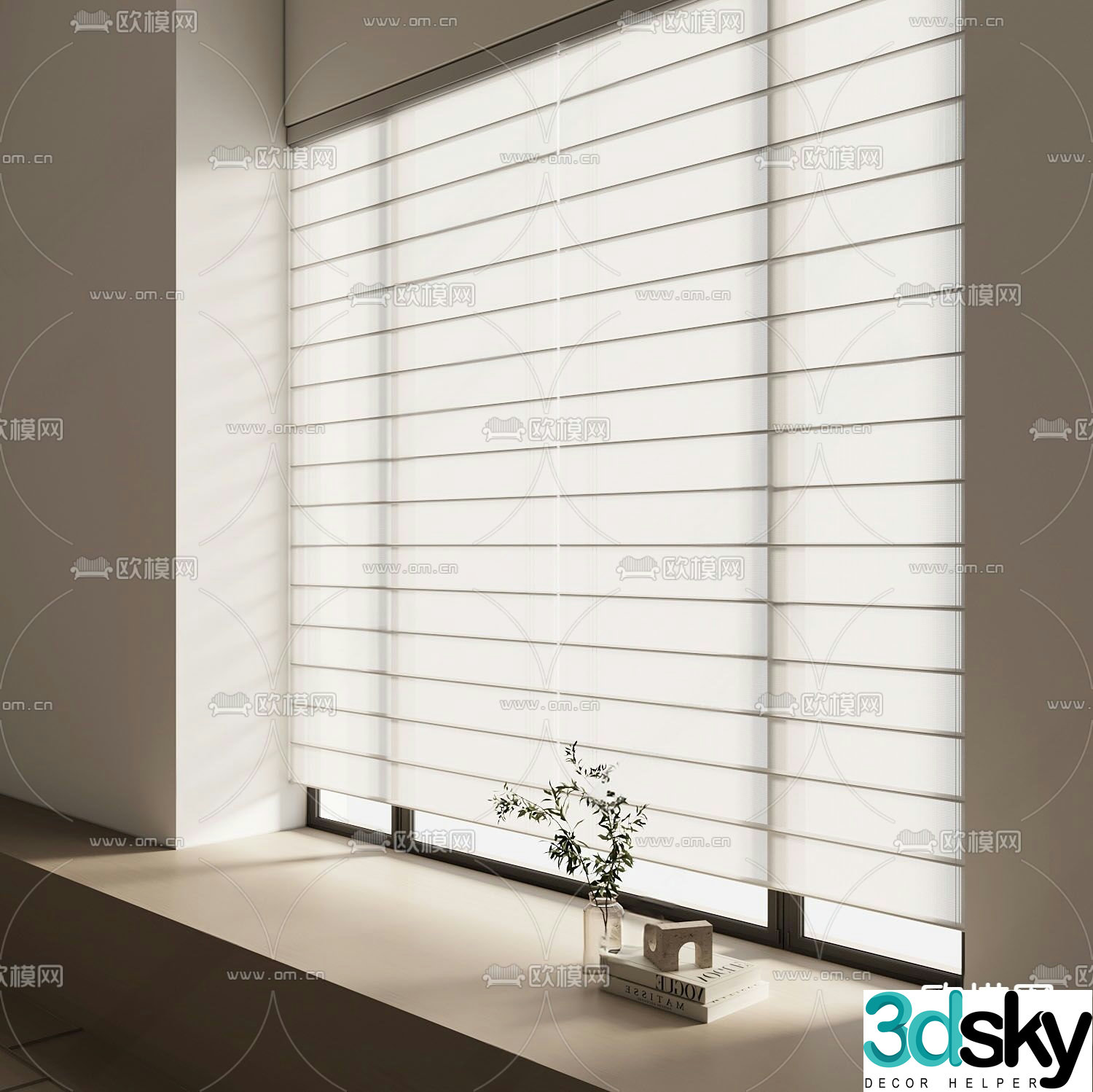 Curtain Venetian blinds Pull curtain 3D model