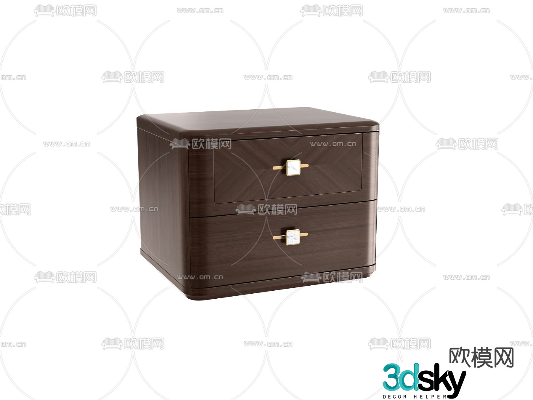 New Chinese style bedside table 3d model
