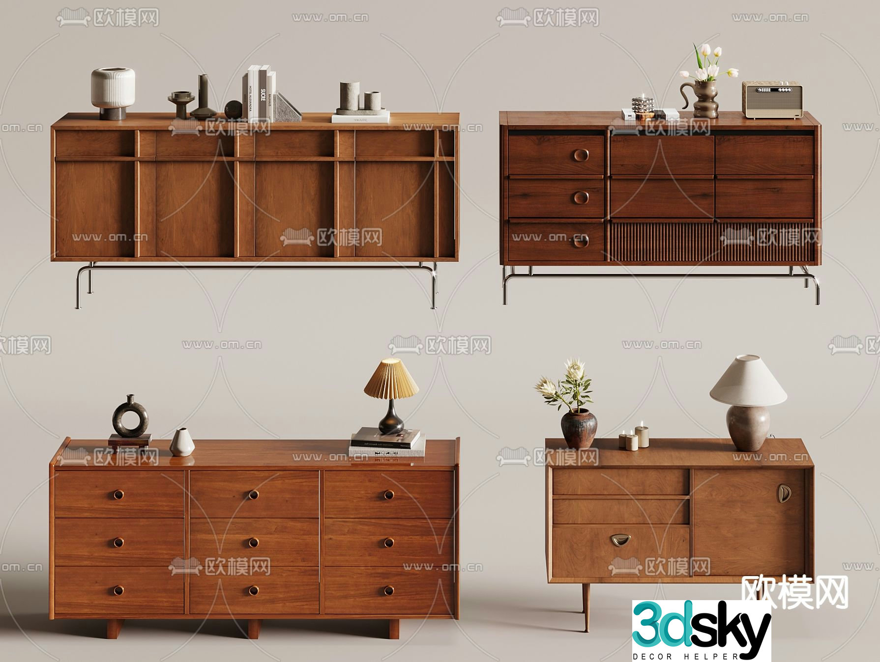 Medieval style chest of drawers 3D model