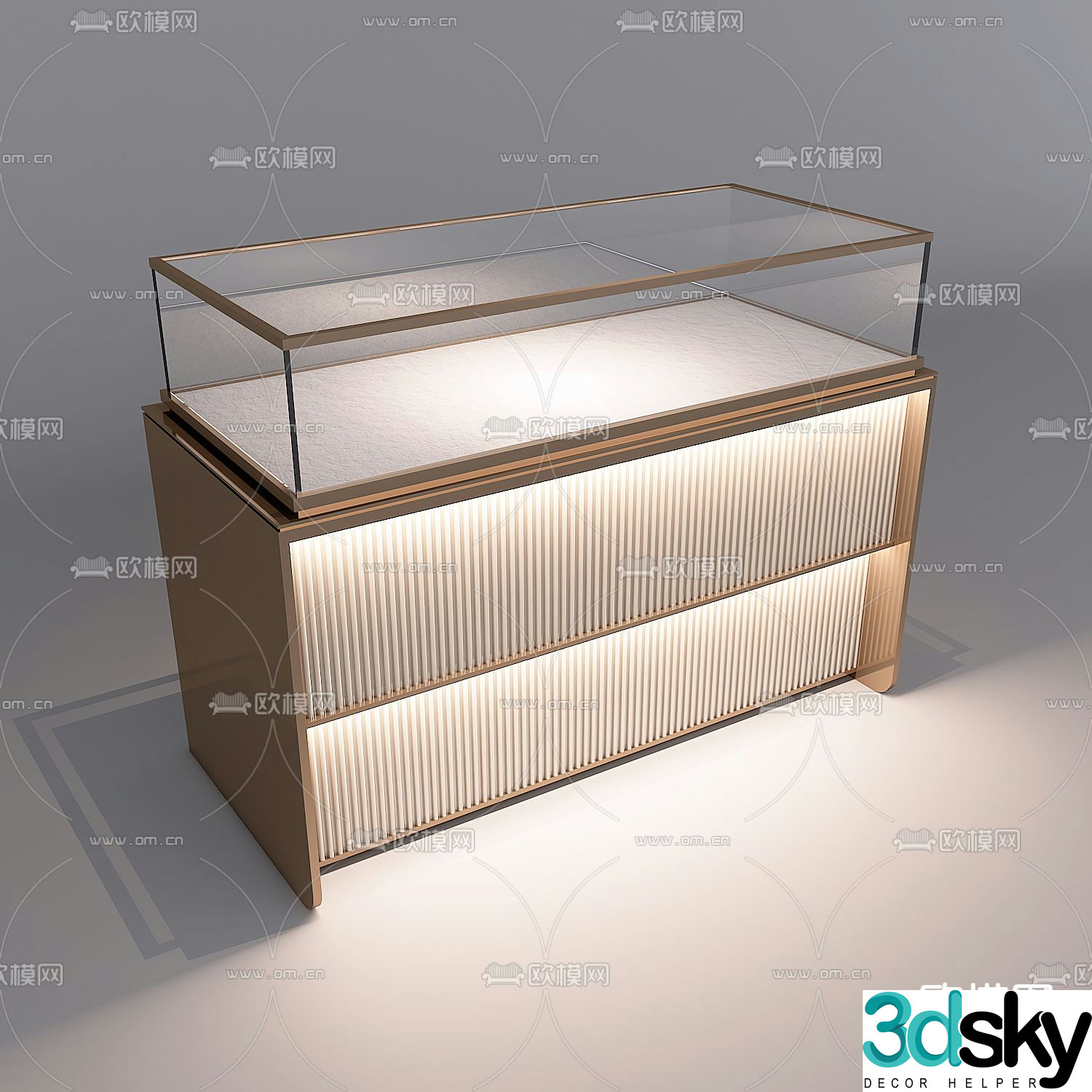 Jewelry counter jewelry display cabinet 3d model