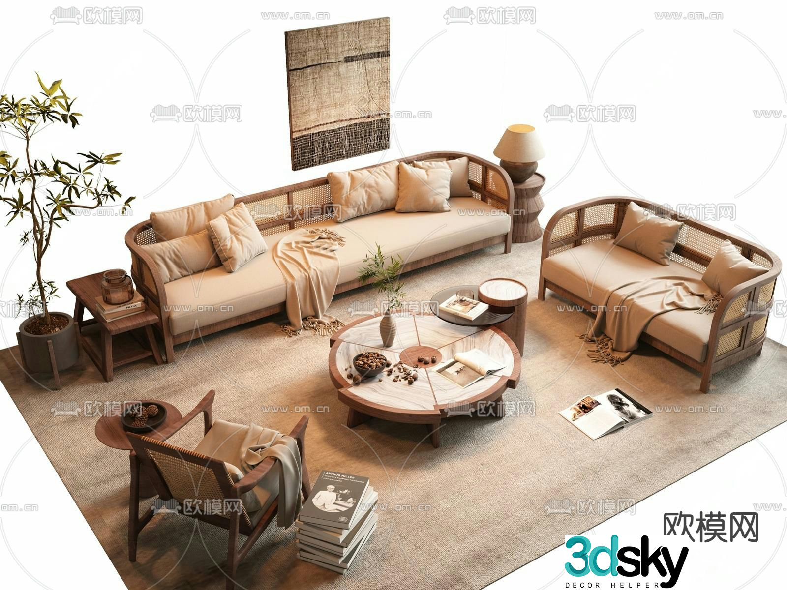 Medieval style modular sofa 3D model
