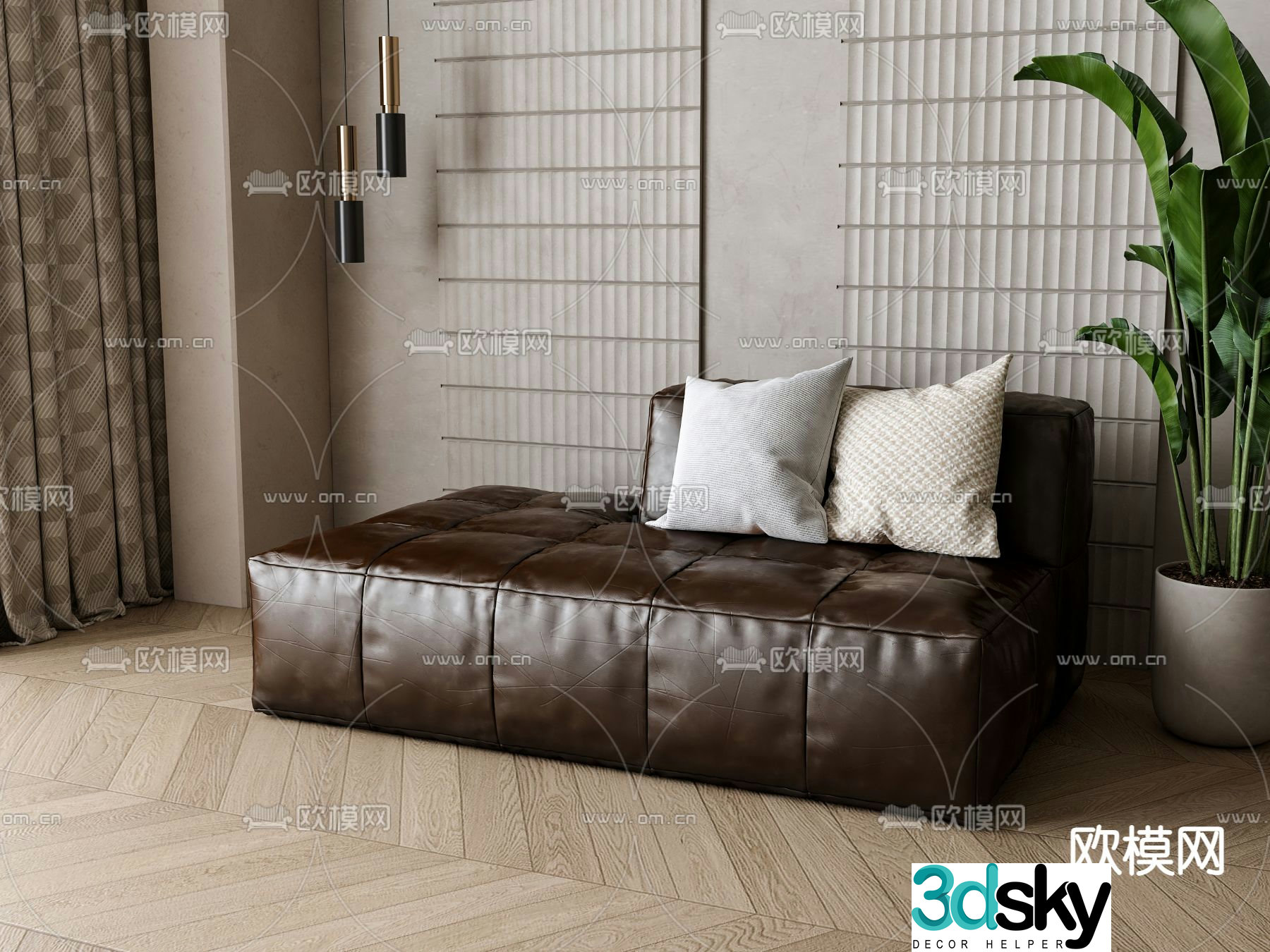 American leather sofa 3d model