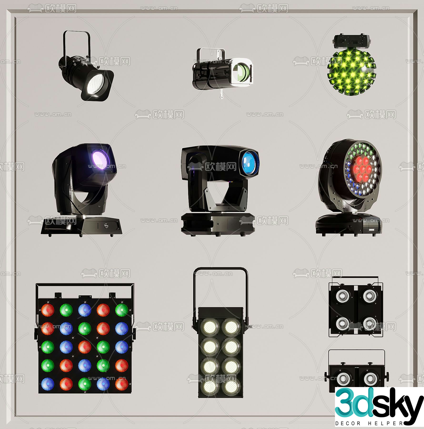 stage light spotlight 3d model