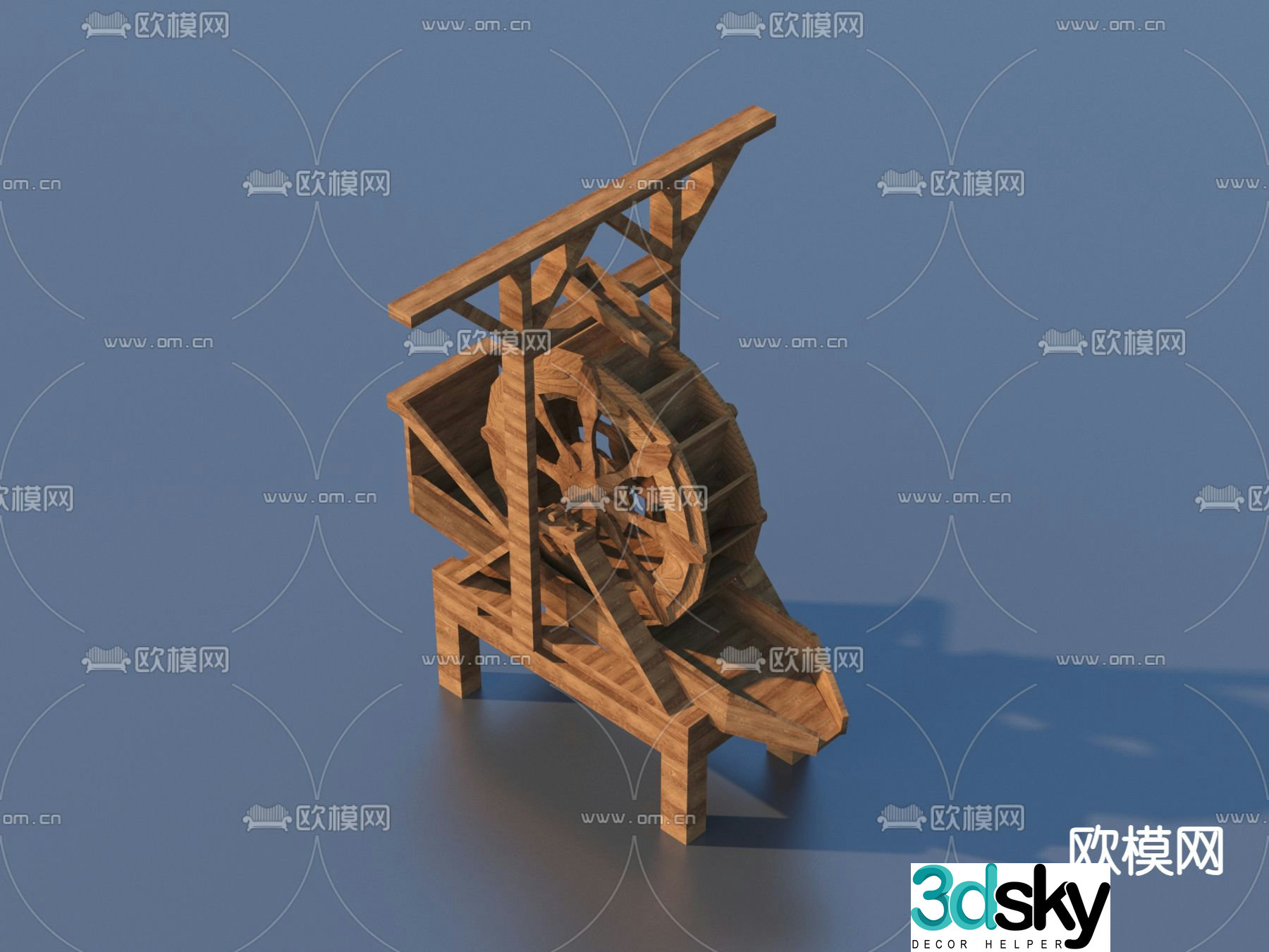 Chinese rural farming sketches 3D model of farm tools