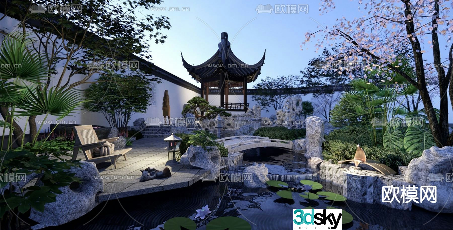 Chinese garden landscape courtyard garden 3d model