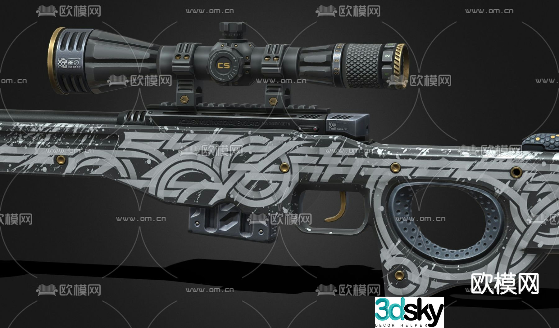 Sniper rifle military weapon 3d model