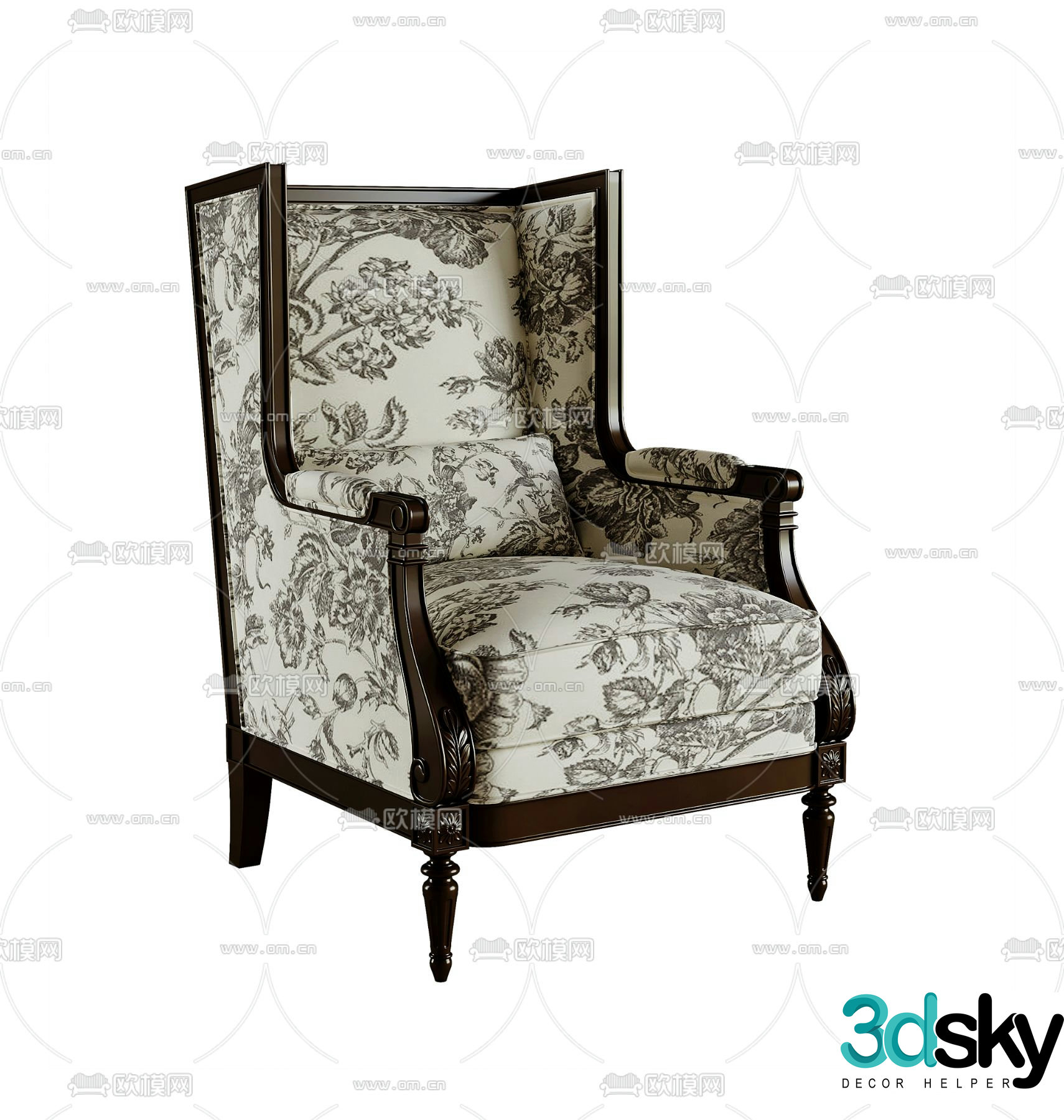 American chair leisure chair 3d model