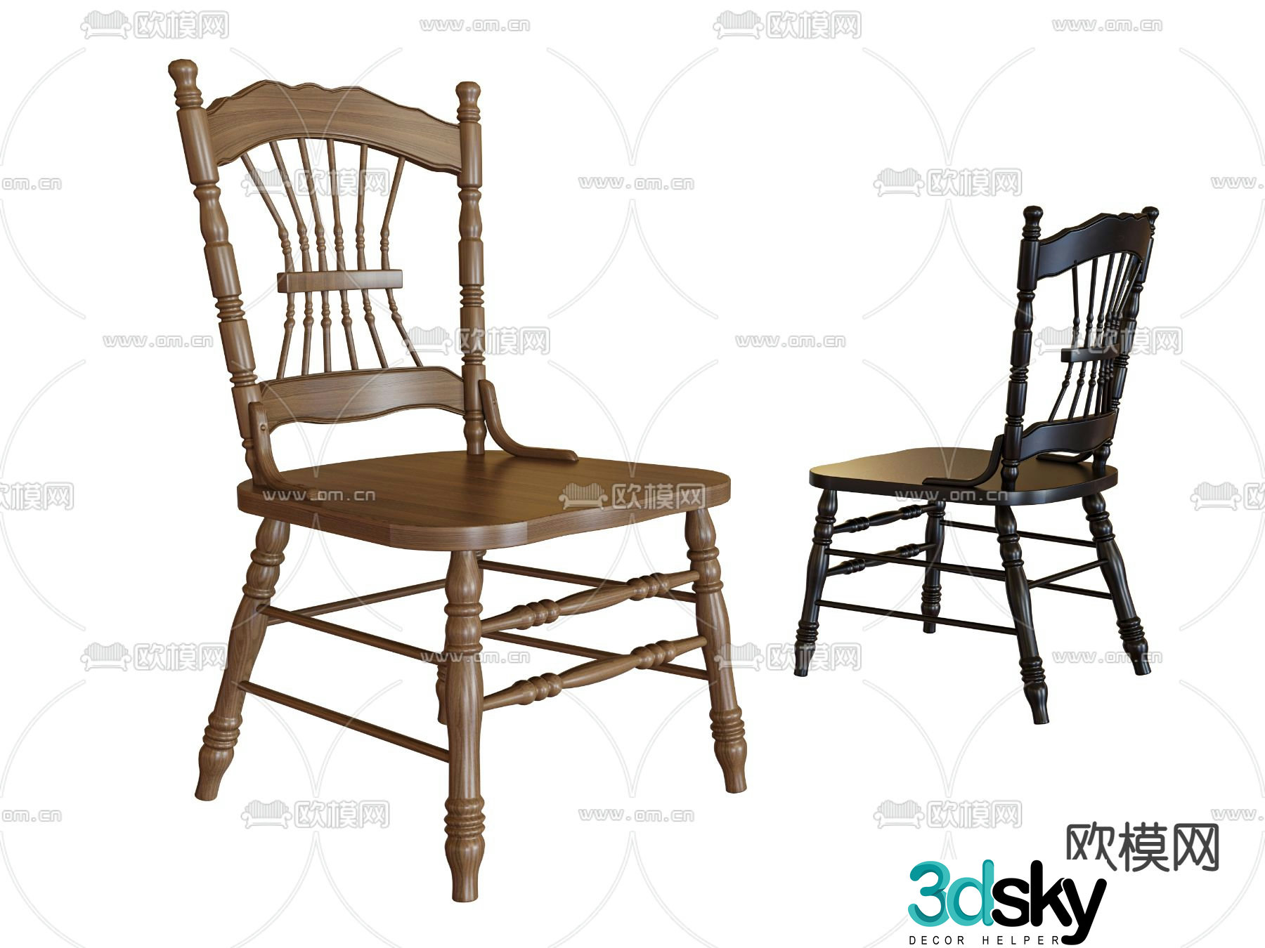 Medieval dining chair chair 3d model
