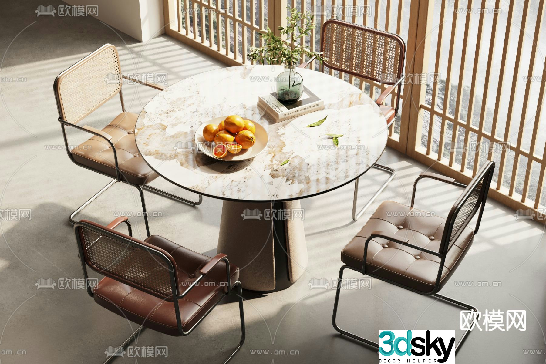 Leisure tables and chairs Negotiation tables and chairs Round table 3D model